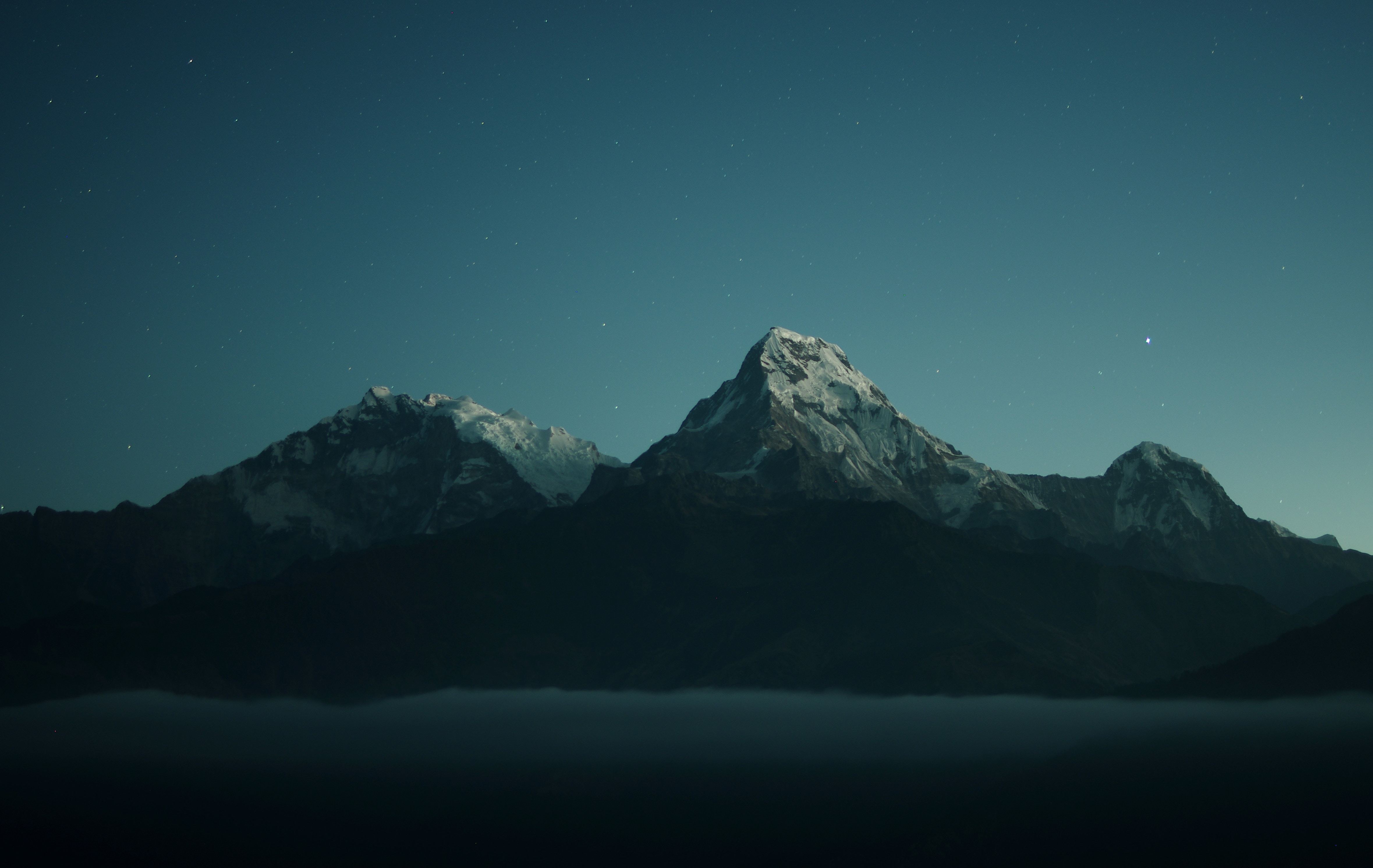 Mountains In Dark Night Wallpapers