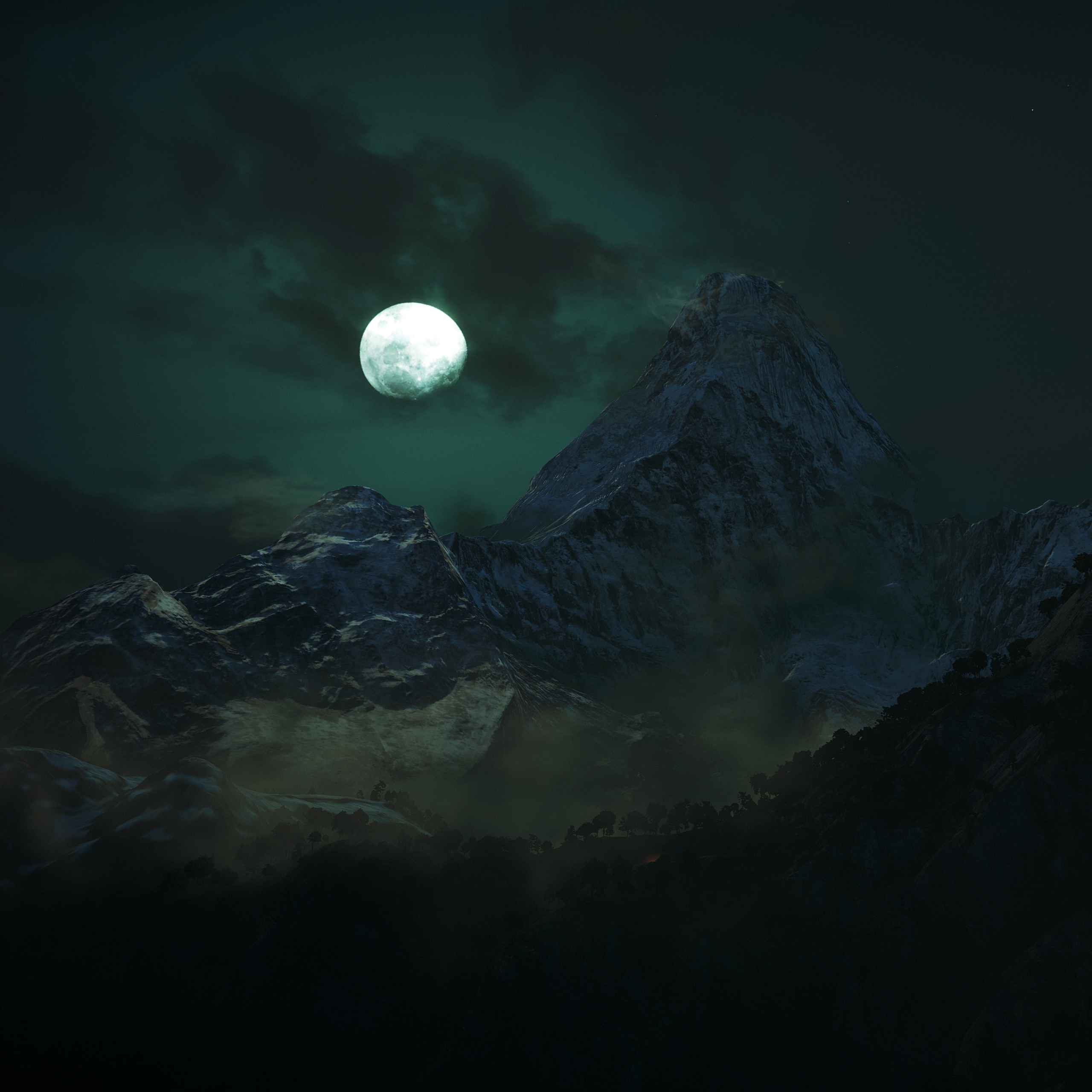 Mountains In Dark Night Wallpapers