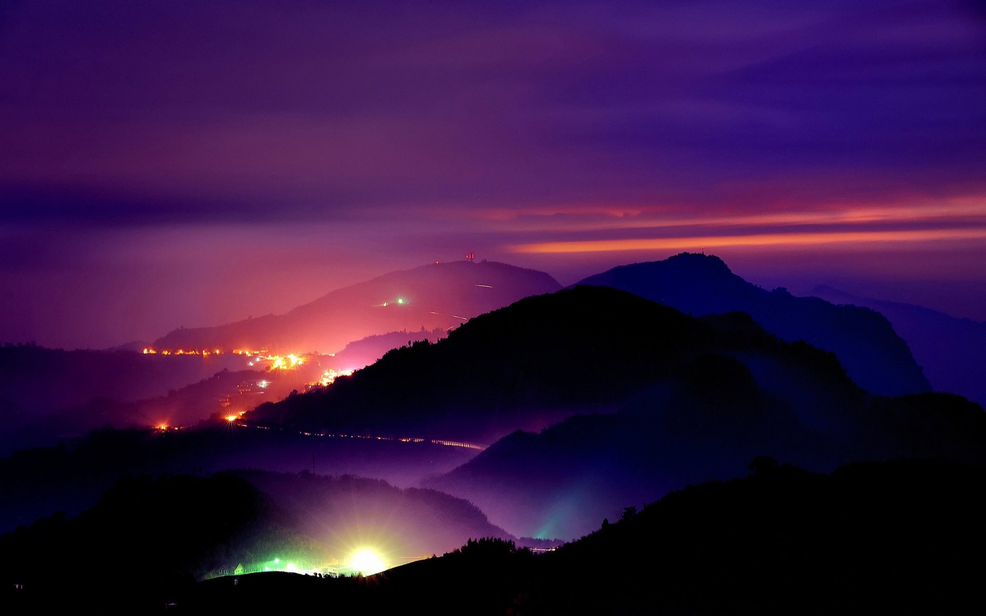 Mountains In Dark Night Wallpapers