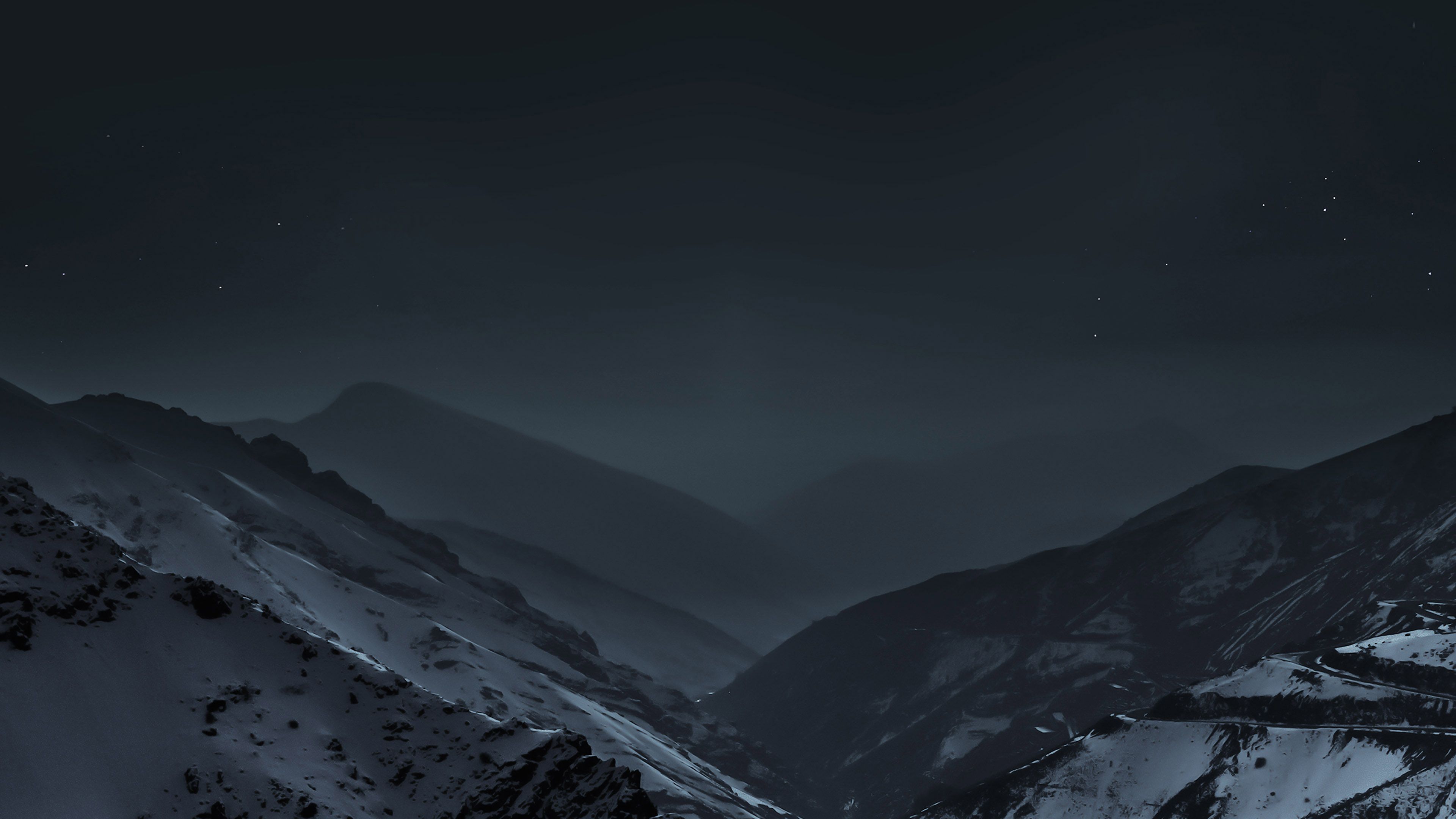 Mountains In Dark Night Wallpapers