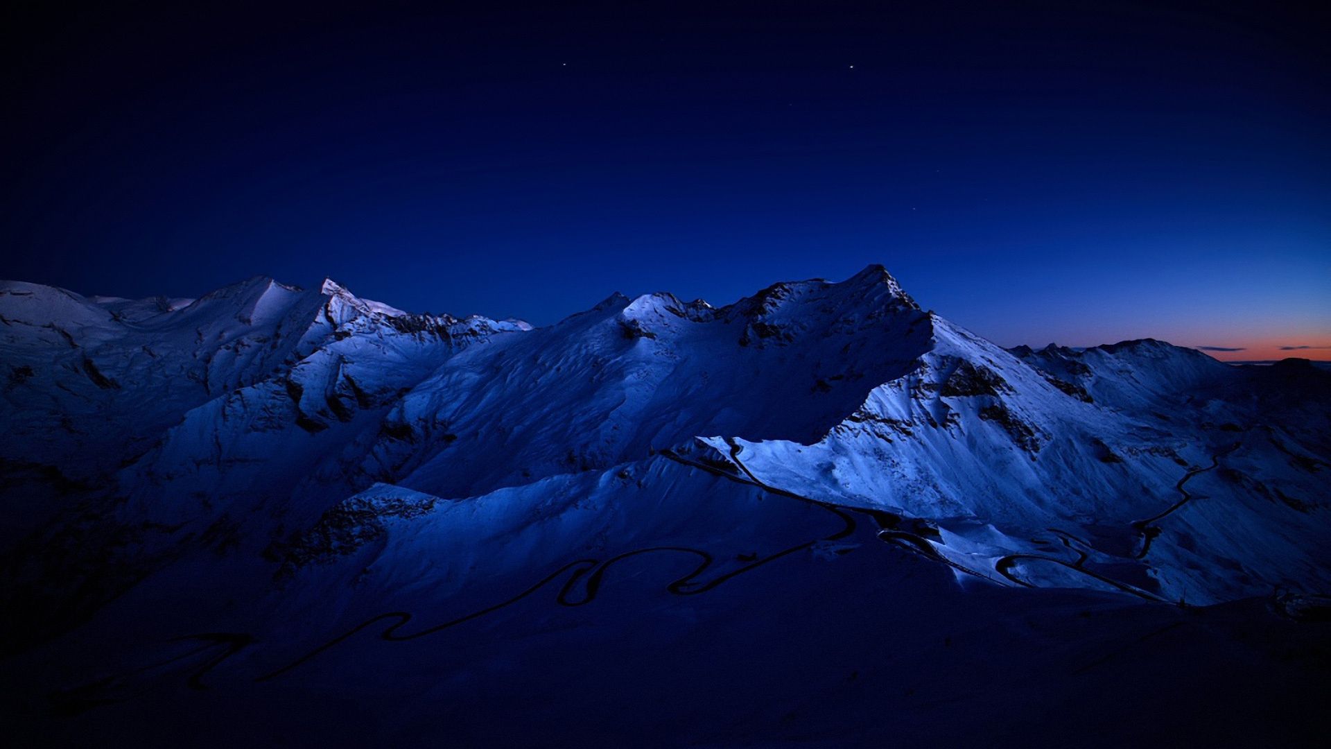 Mountains In Dark Night Wallpapers