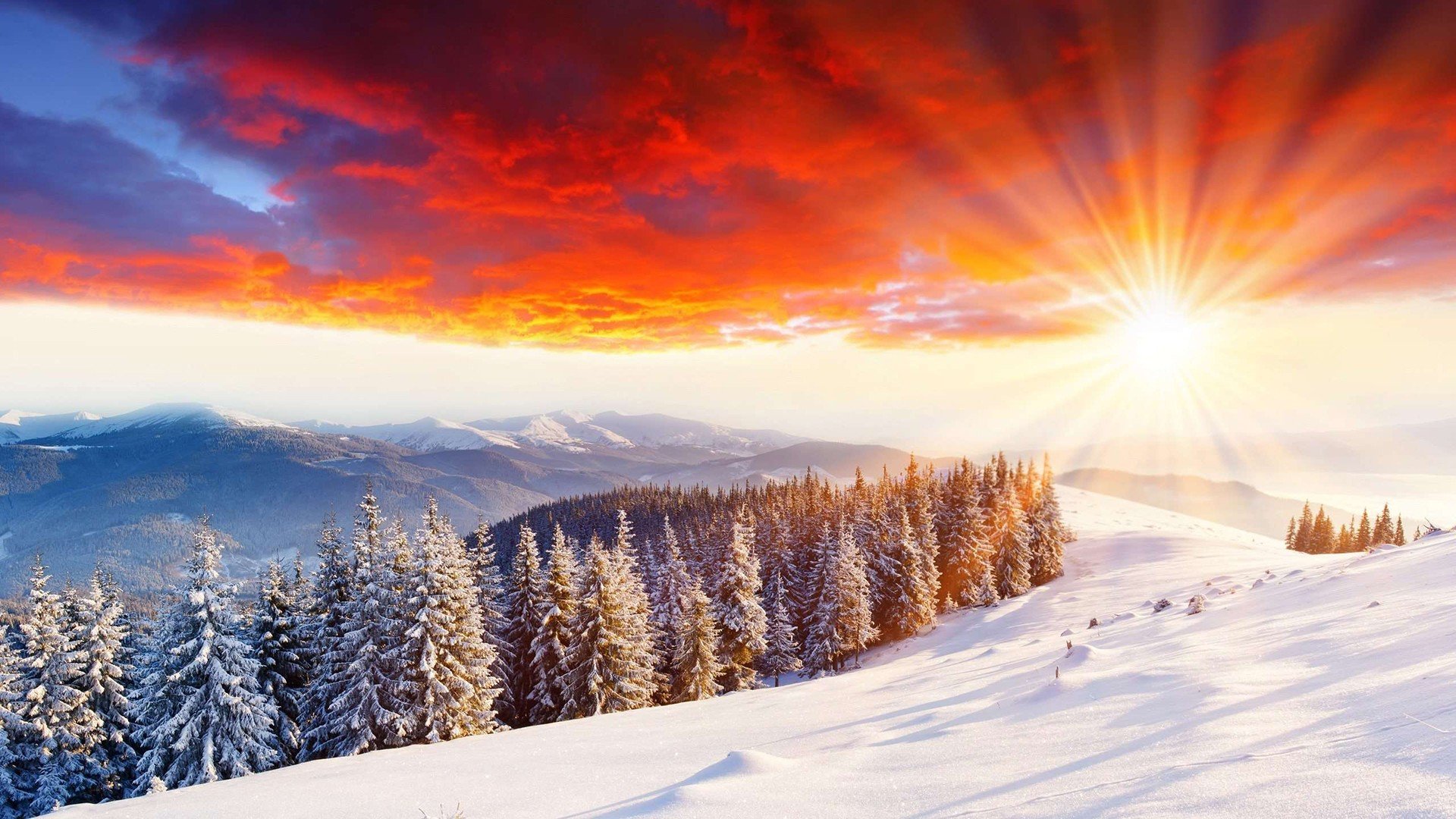 Mountains In Winter Snow Wallpapers