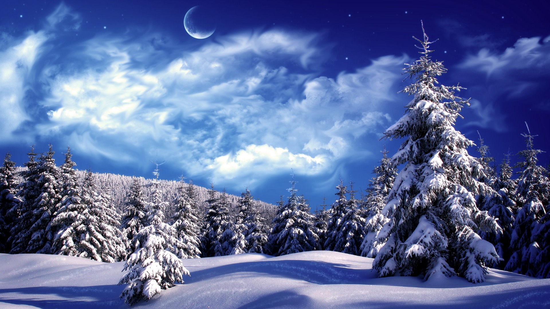 Mountains In Winter Snow Wallpapers