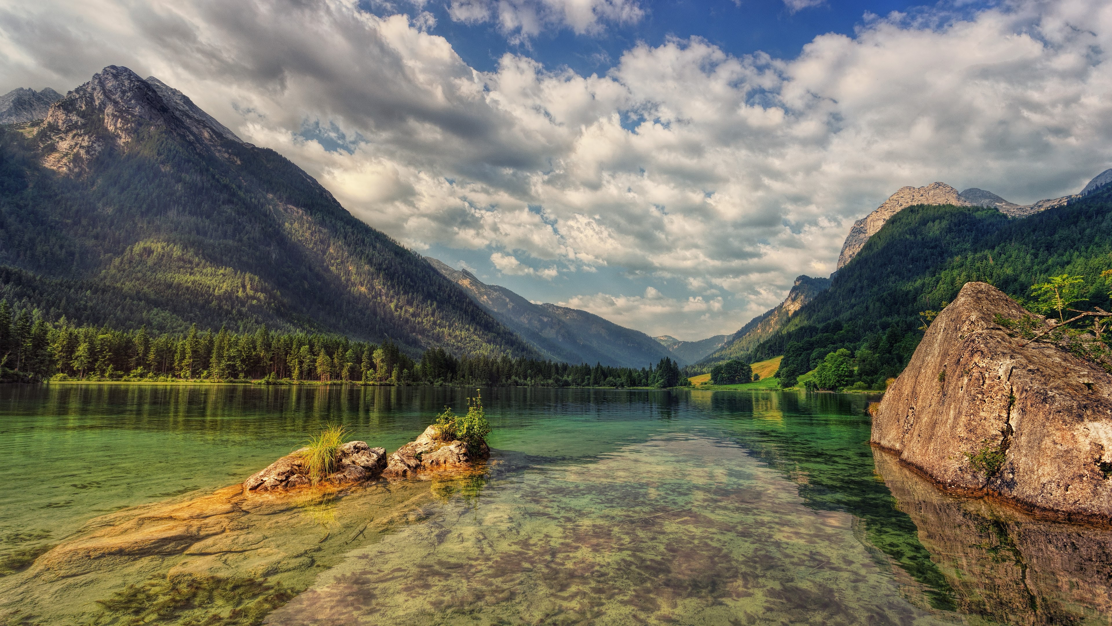 Mountains Lake Clouds Wallpapers