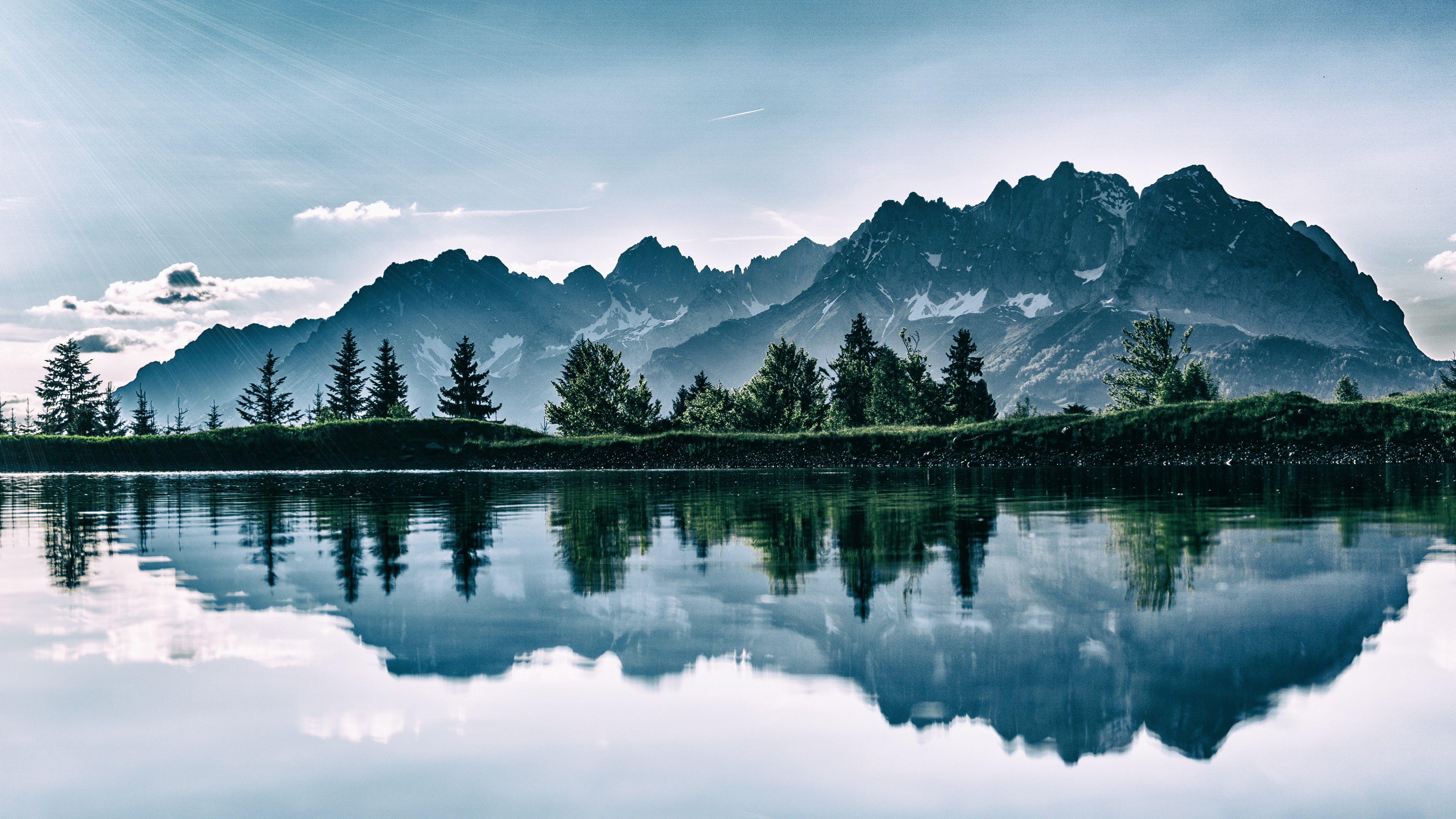 Mountains Lake Clouds Wallpapers