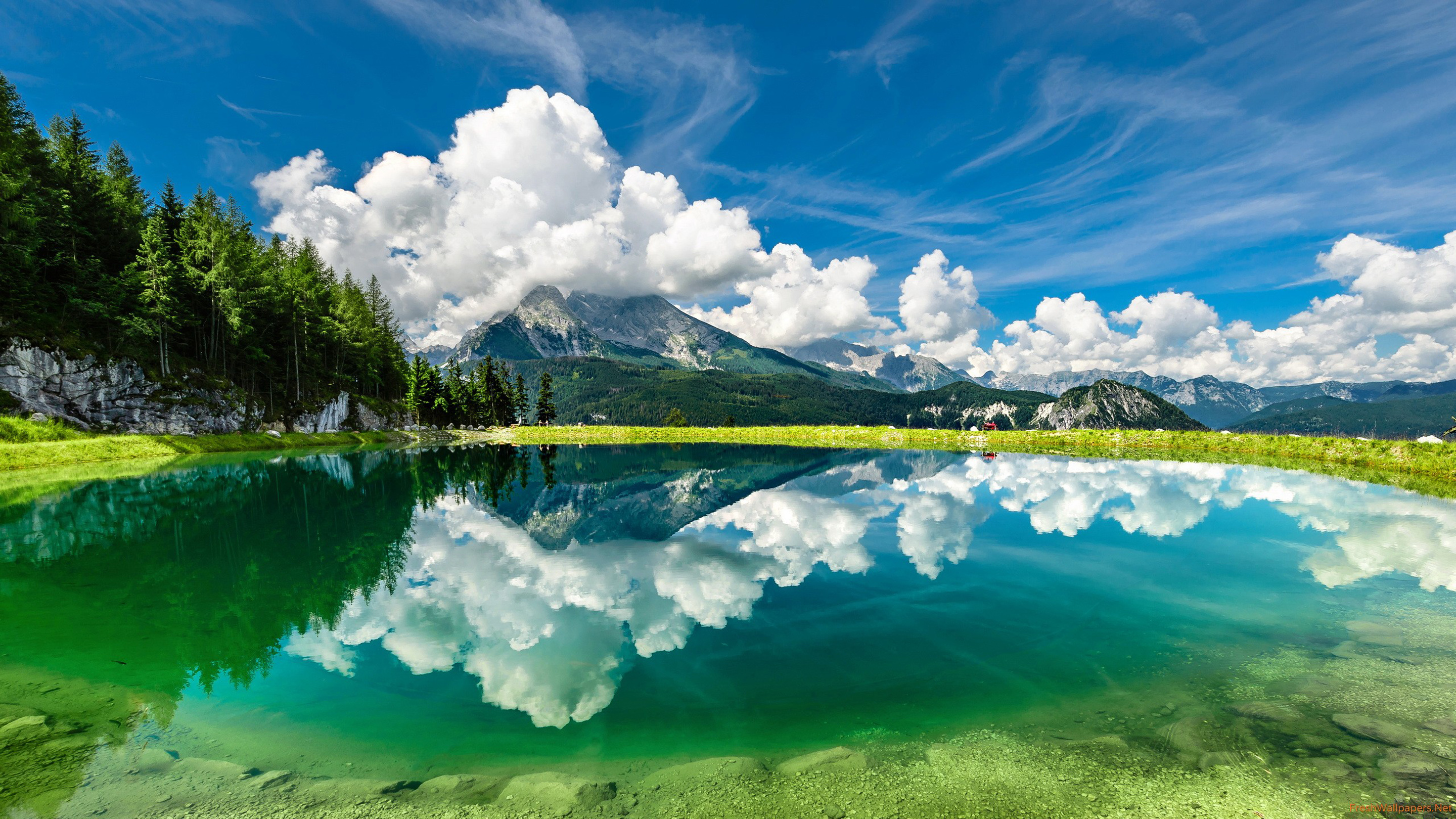 Mountains Lake Clouds Wallpapers