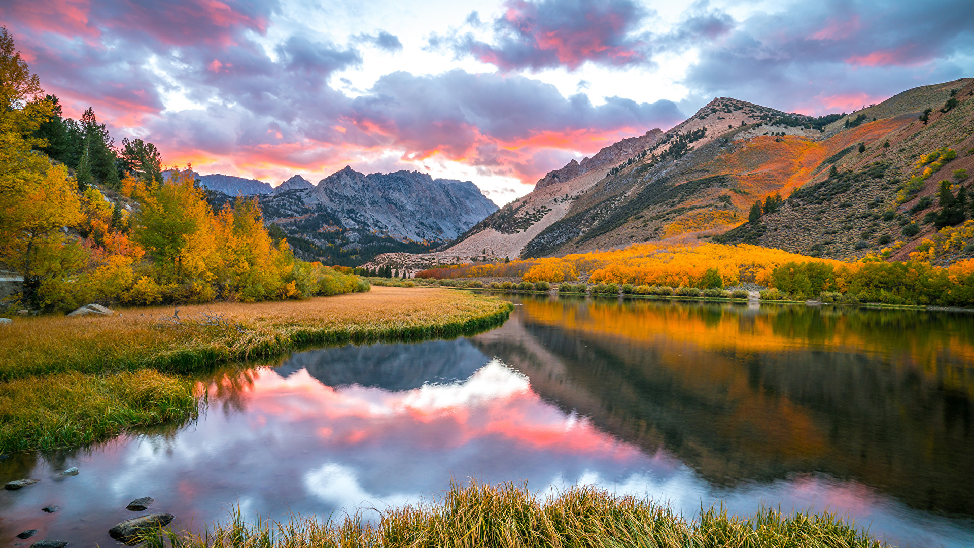 Mountains Lake Clouds Wallpapers