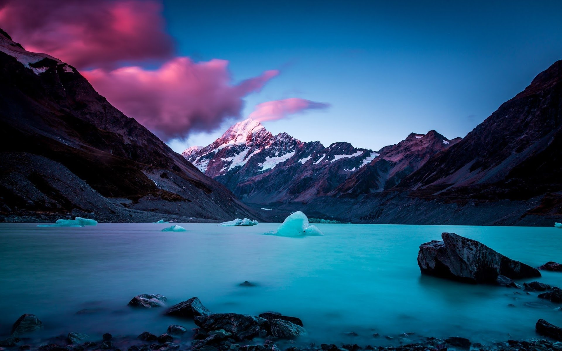 Mountains Lake Clouds Wallpapers