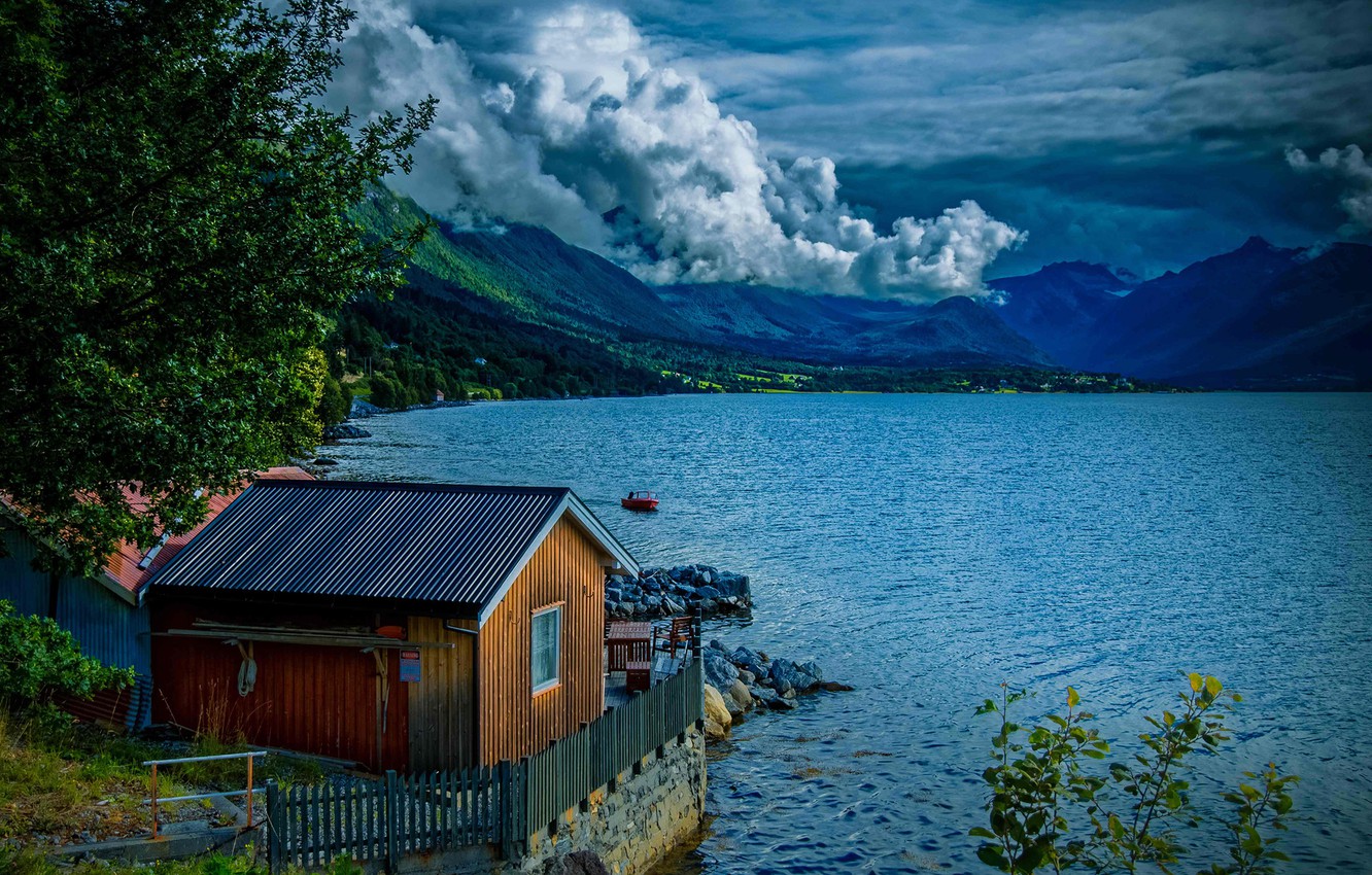 Mountains Lake Clouds Wallpapers