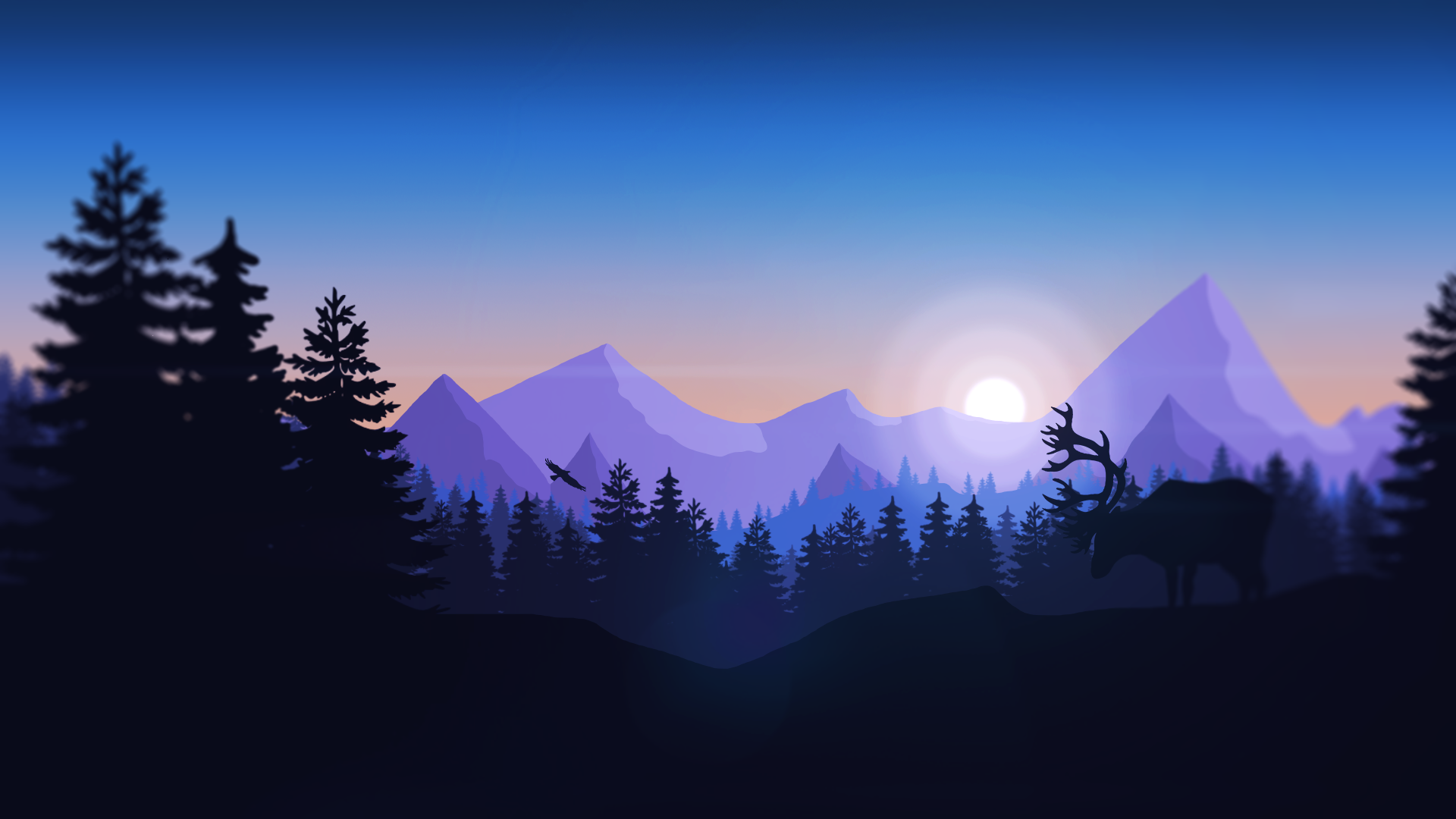 Mountains Minimal Artwork Wallpapers