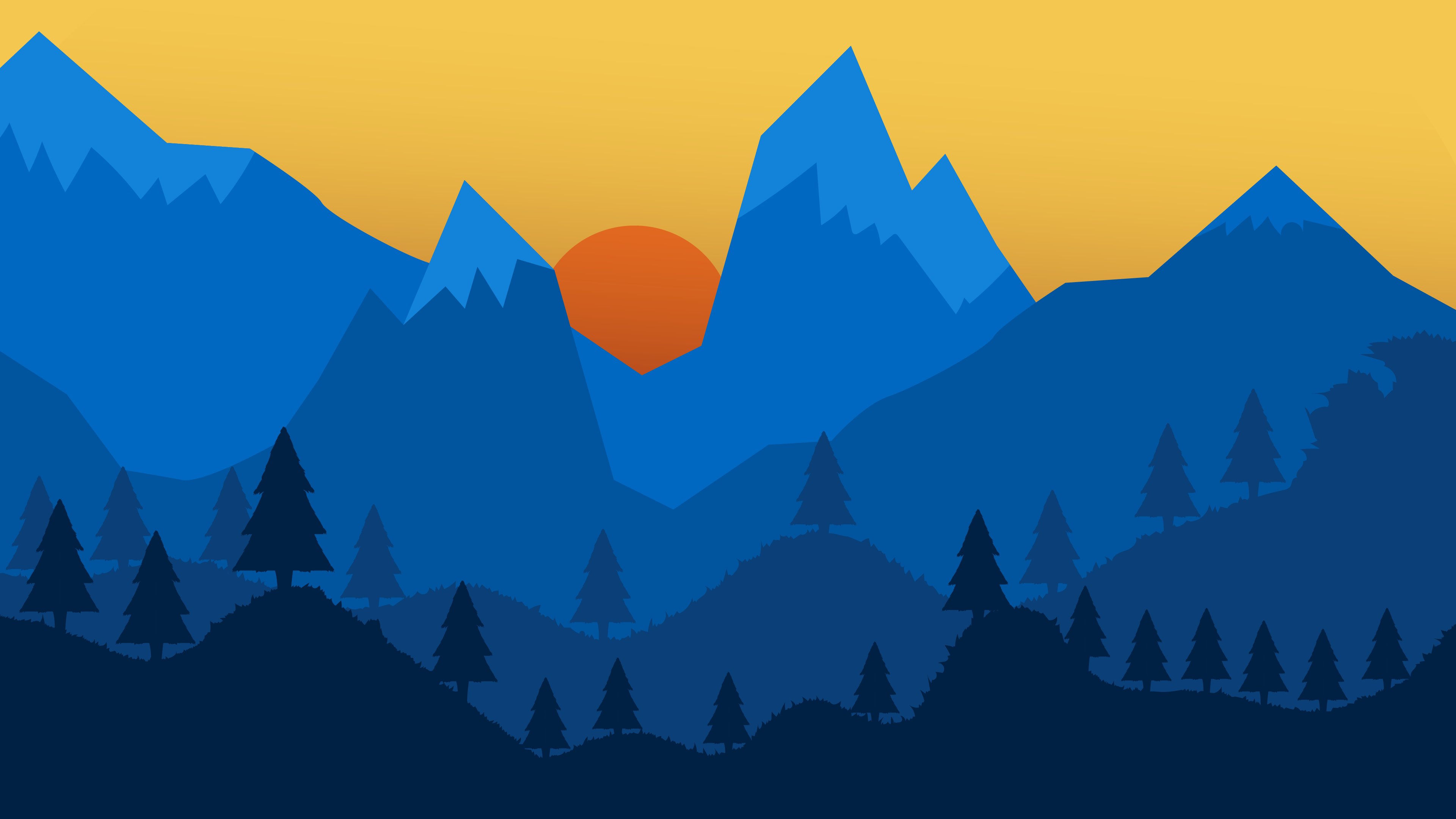 Mountains Minimal Artwork Wallpapers