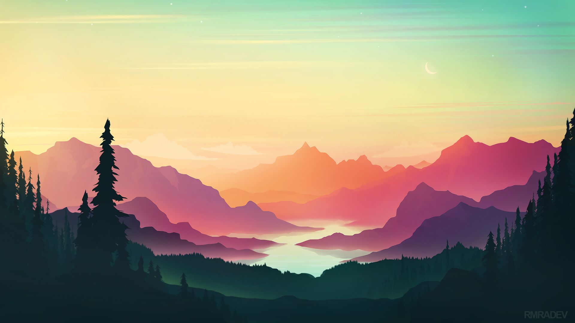 Mountains Minimal Artwork Wallpapers