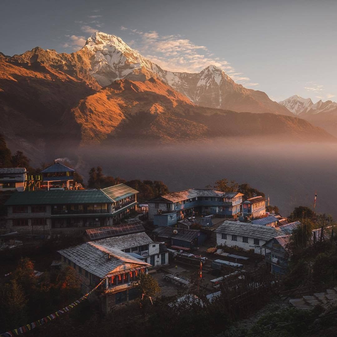 Mountains Night View In Ghandruk Nepal Wallpapers