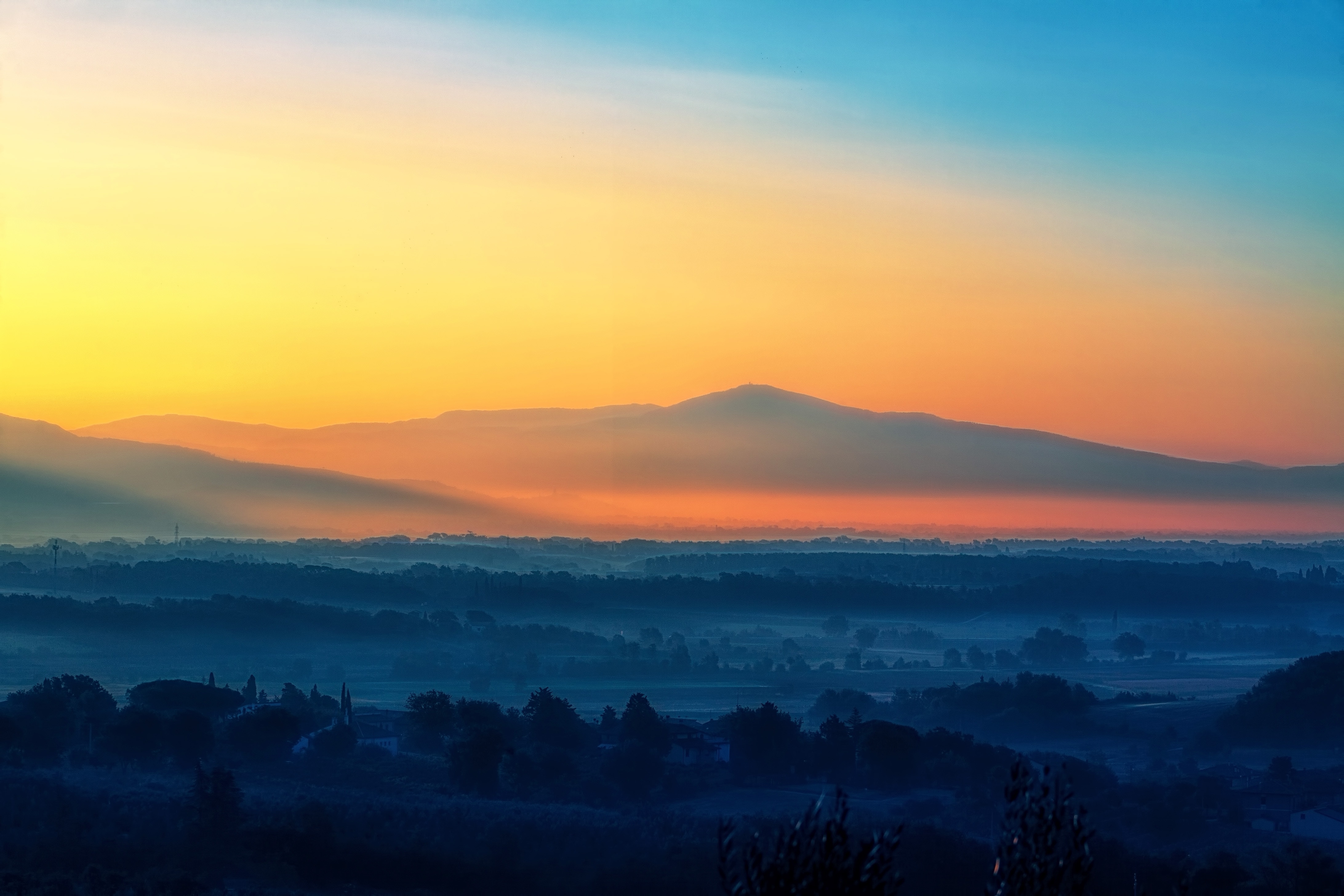 Mountains Silhouette During Sunset Wallpapers