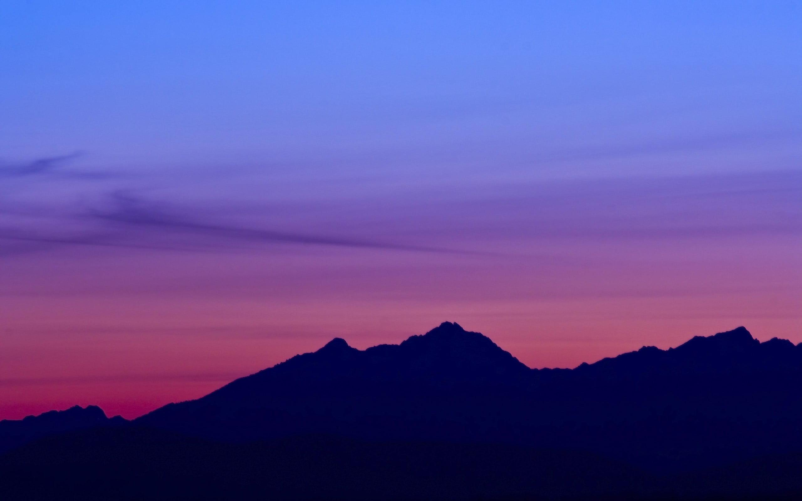 Mountains Silhouette During Sunset Wallpapers