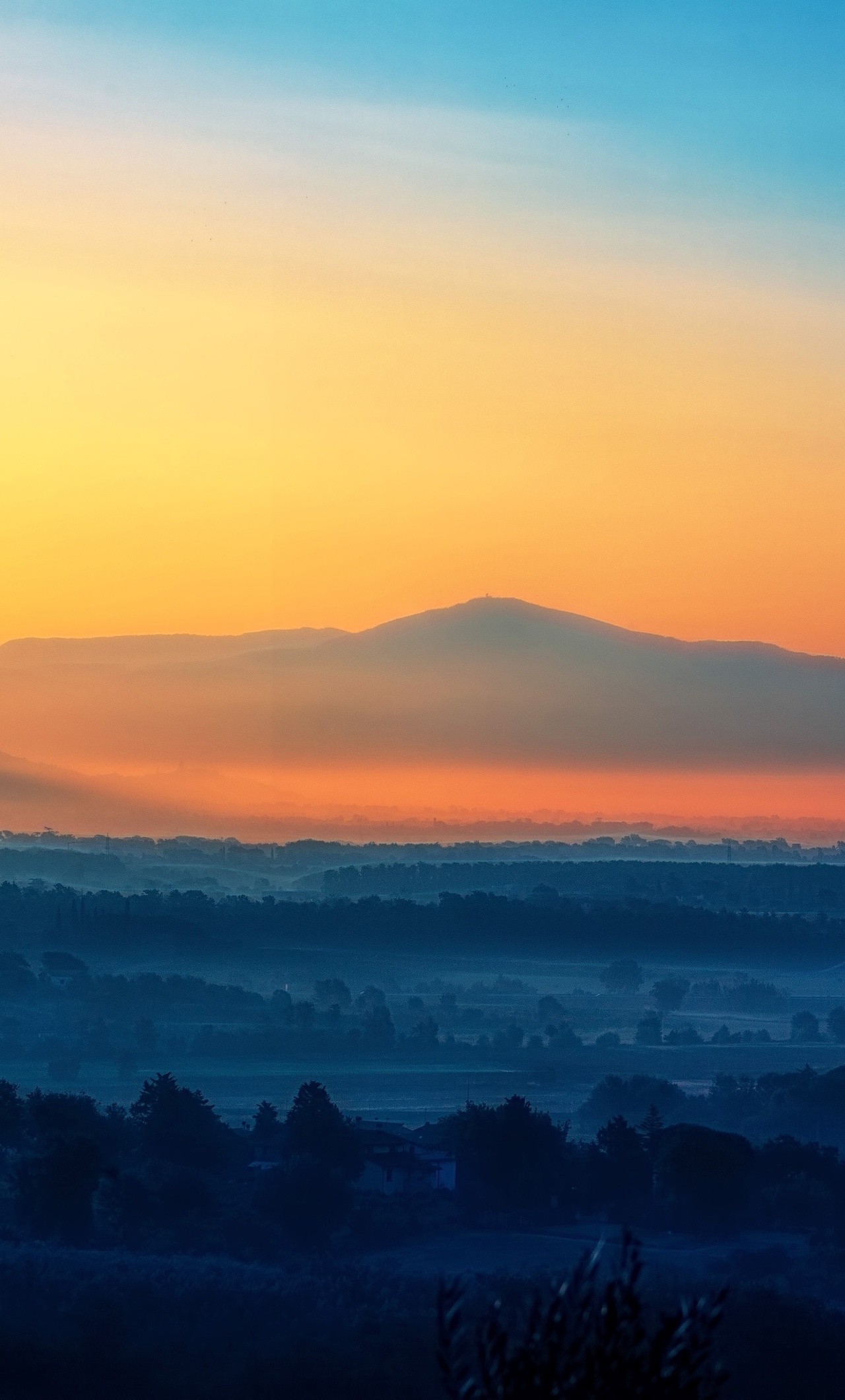 Mountains Silhouette During Sunset Wallpapers