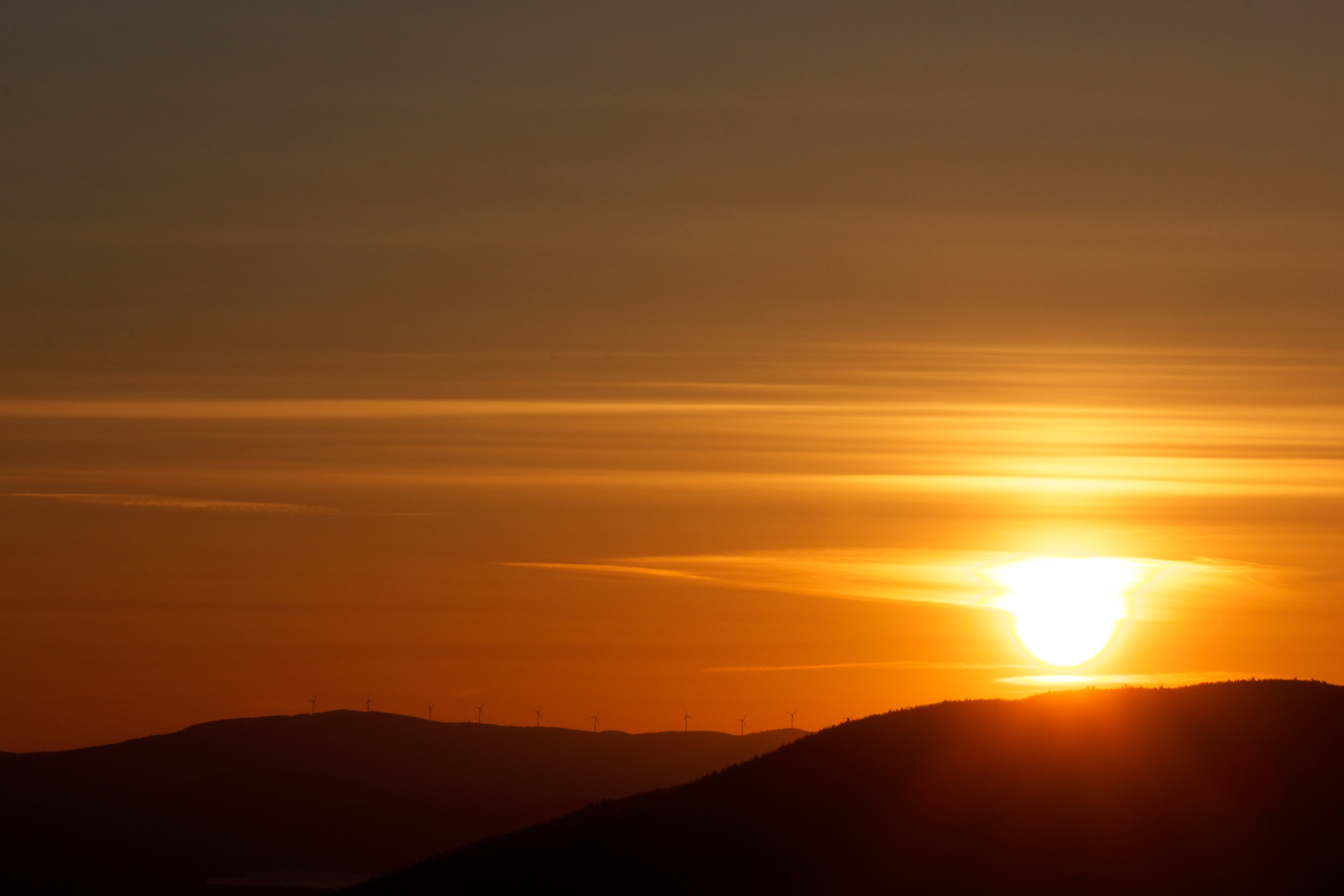 Mountains Silhouette During Sunset Wallpapers