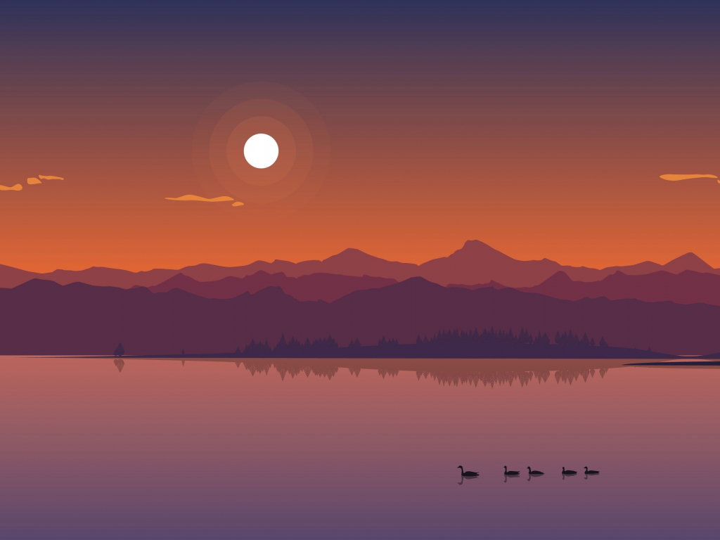 Mountains Silhouette During Sunset Wallpapers