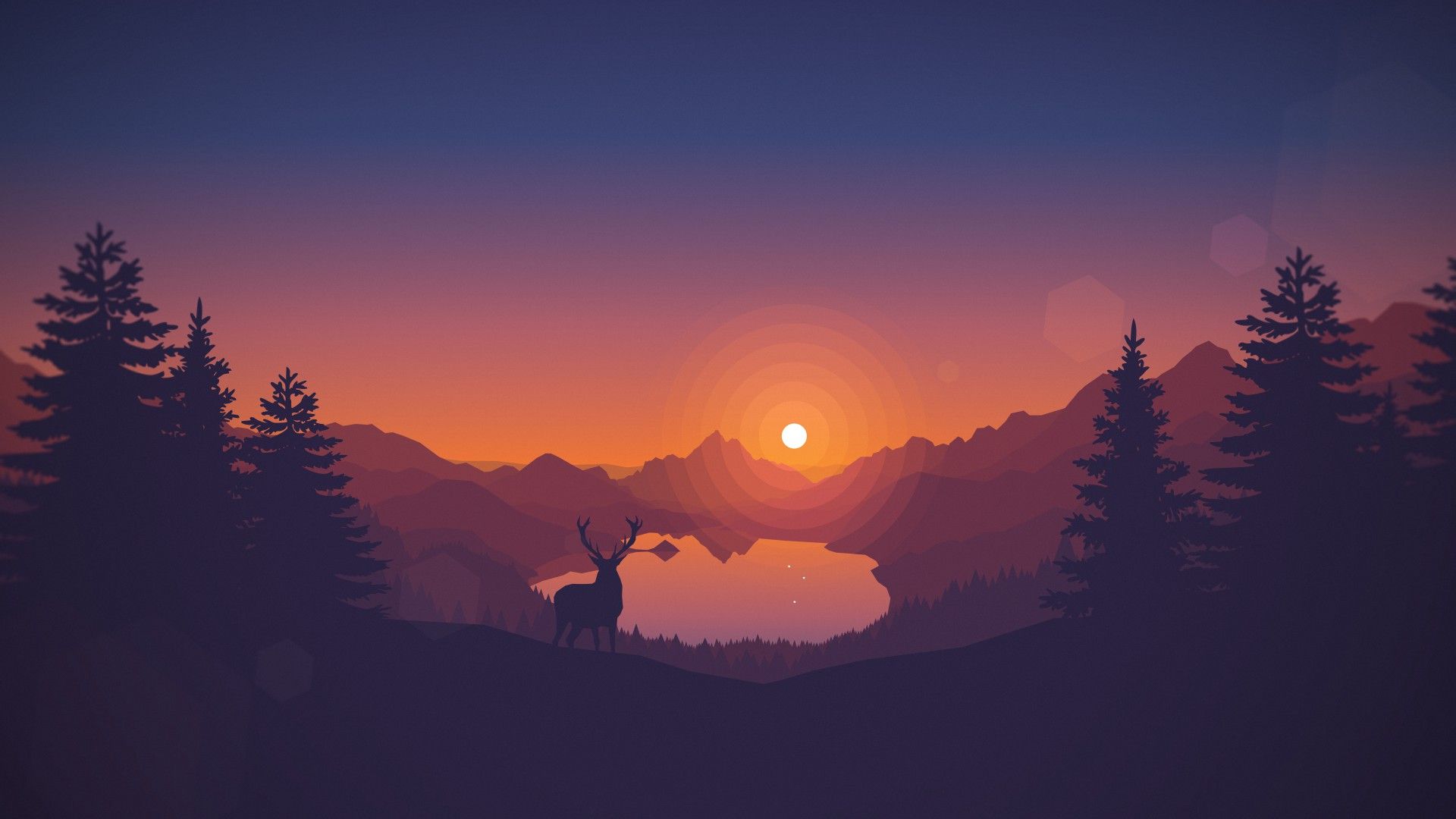 Mountains Silhouette During Sunset Wallpapers