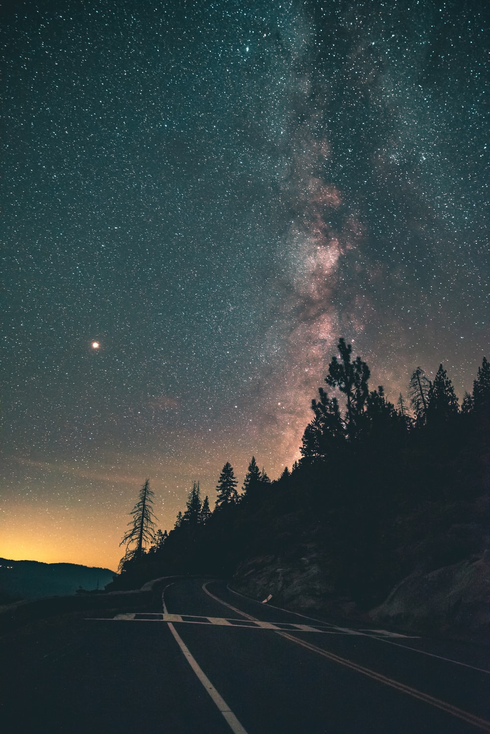 Nice View Between Forest Trees At Evening Sky Wallpapers