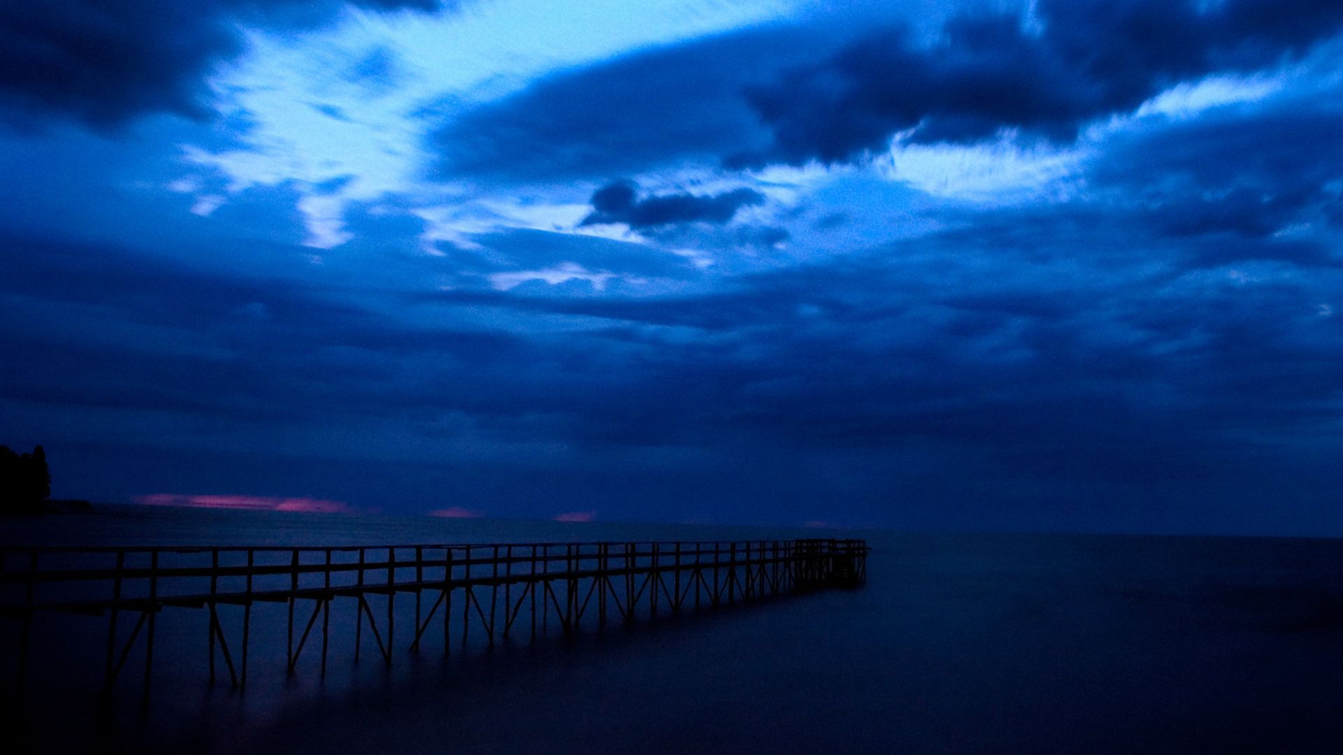 Ocean Pier Under Milky Way Sky Wallpapers