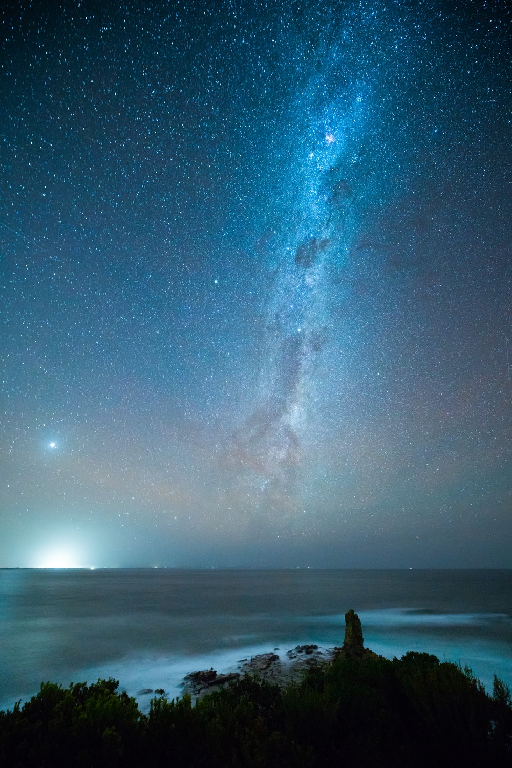 Ocean Pier Under Milky Way Sky Wallpapers