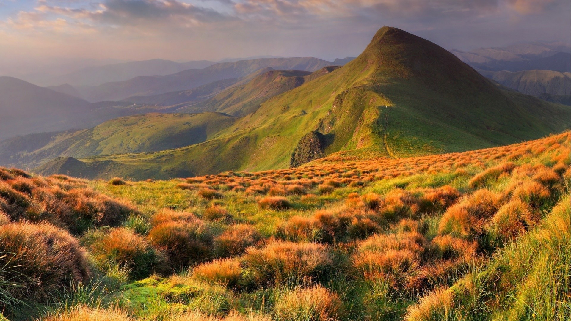 Orange Cloud In Countryside Wallpapers