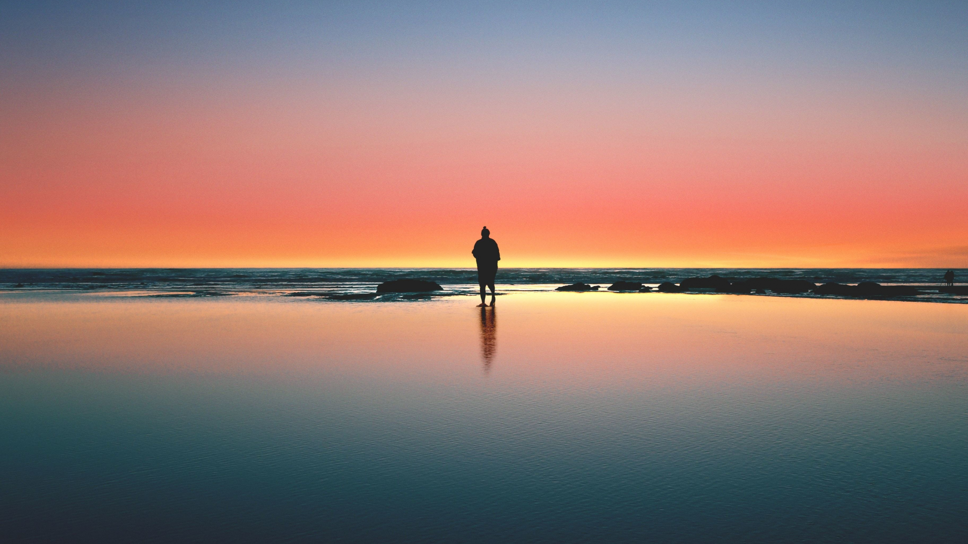 Orange Moon Near The Horizon Wallpapers