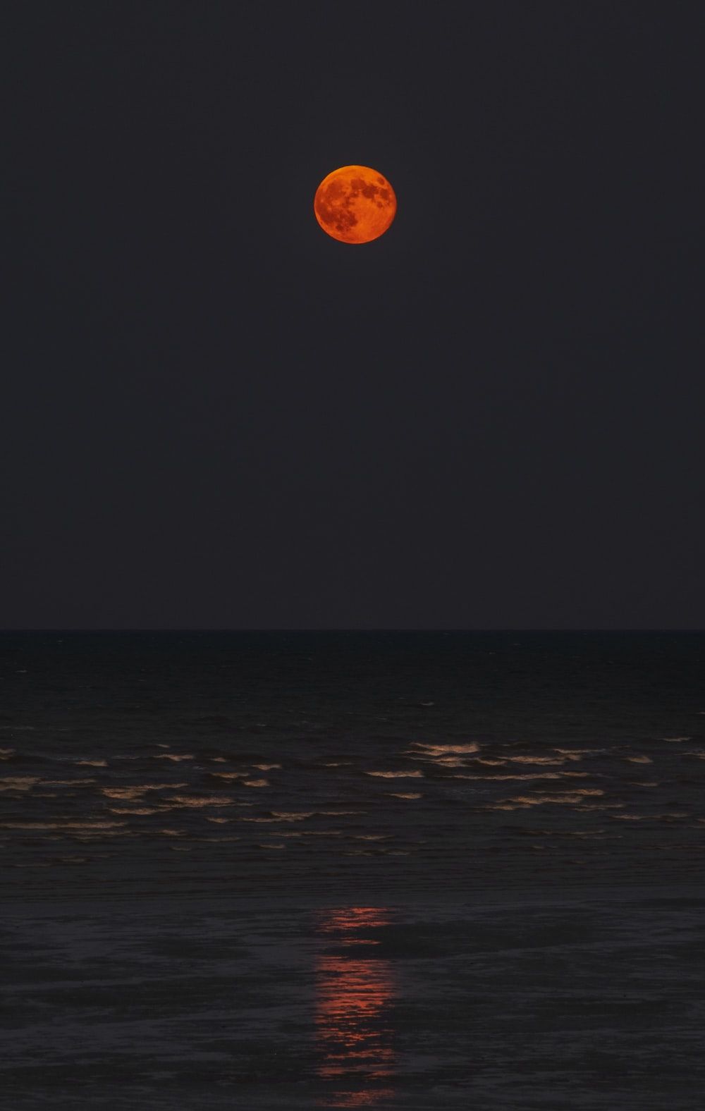 Orange Moon Near The Horizon Wallpapers