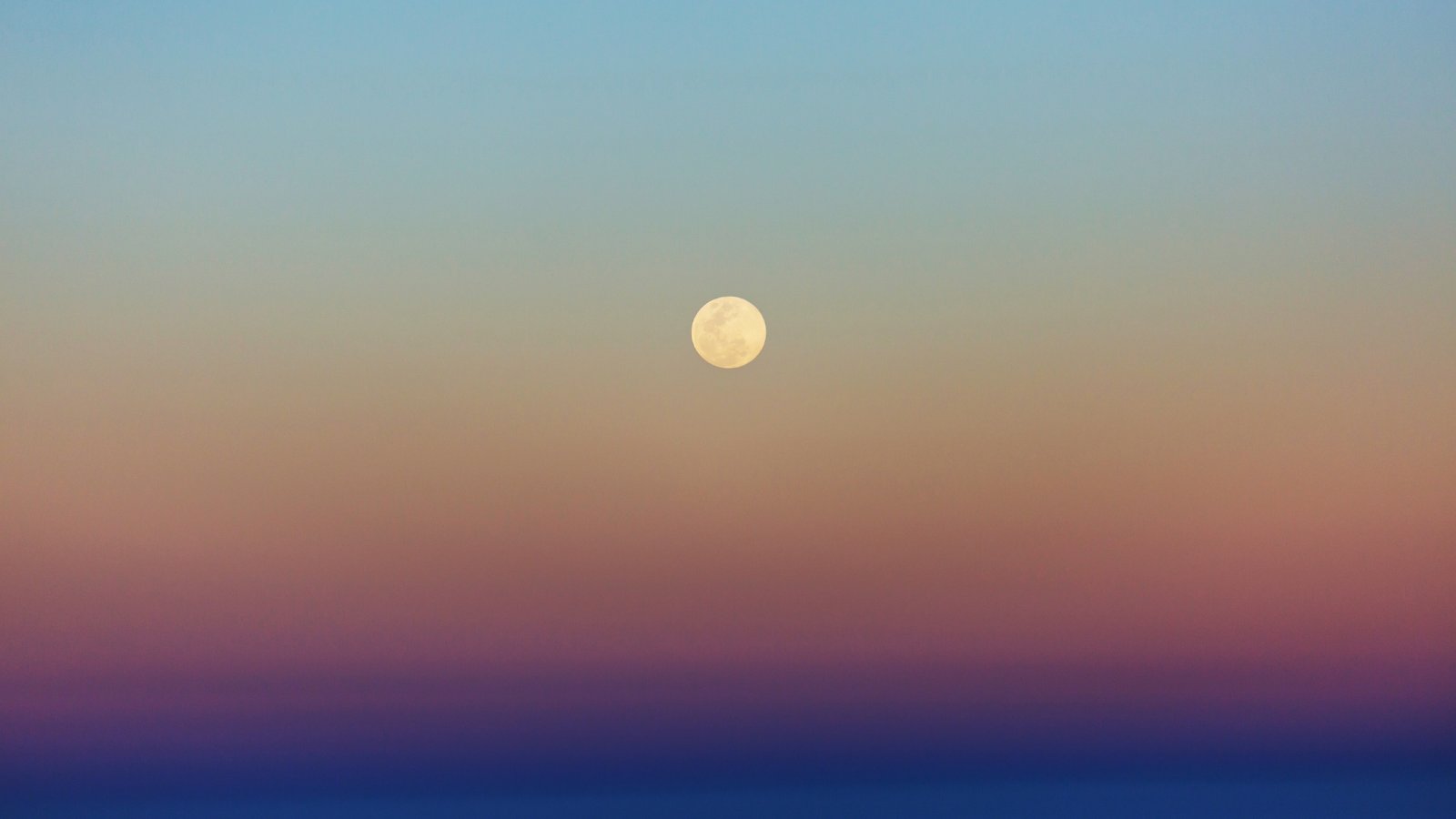 Orange Moon Near The Horizon Wallpapers