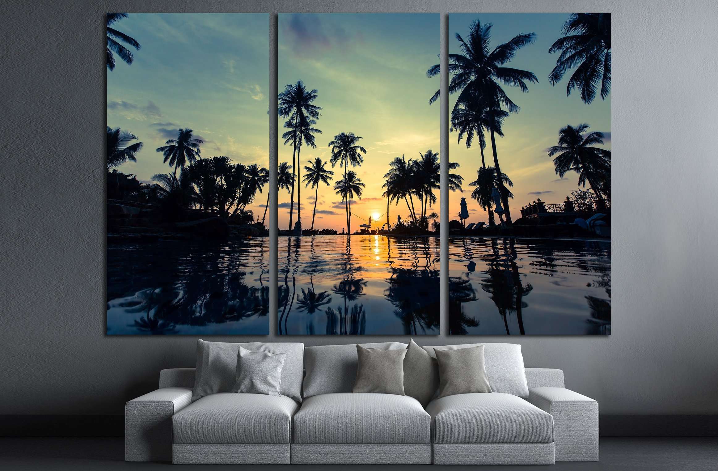 Palm Trees Reflection Sunset Wallpapers