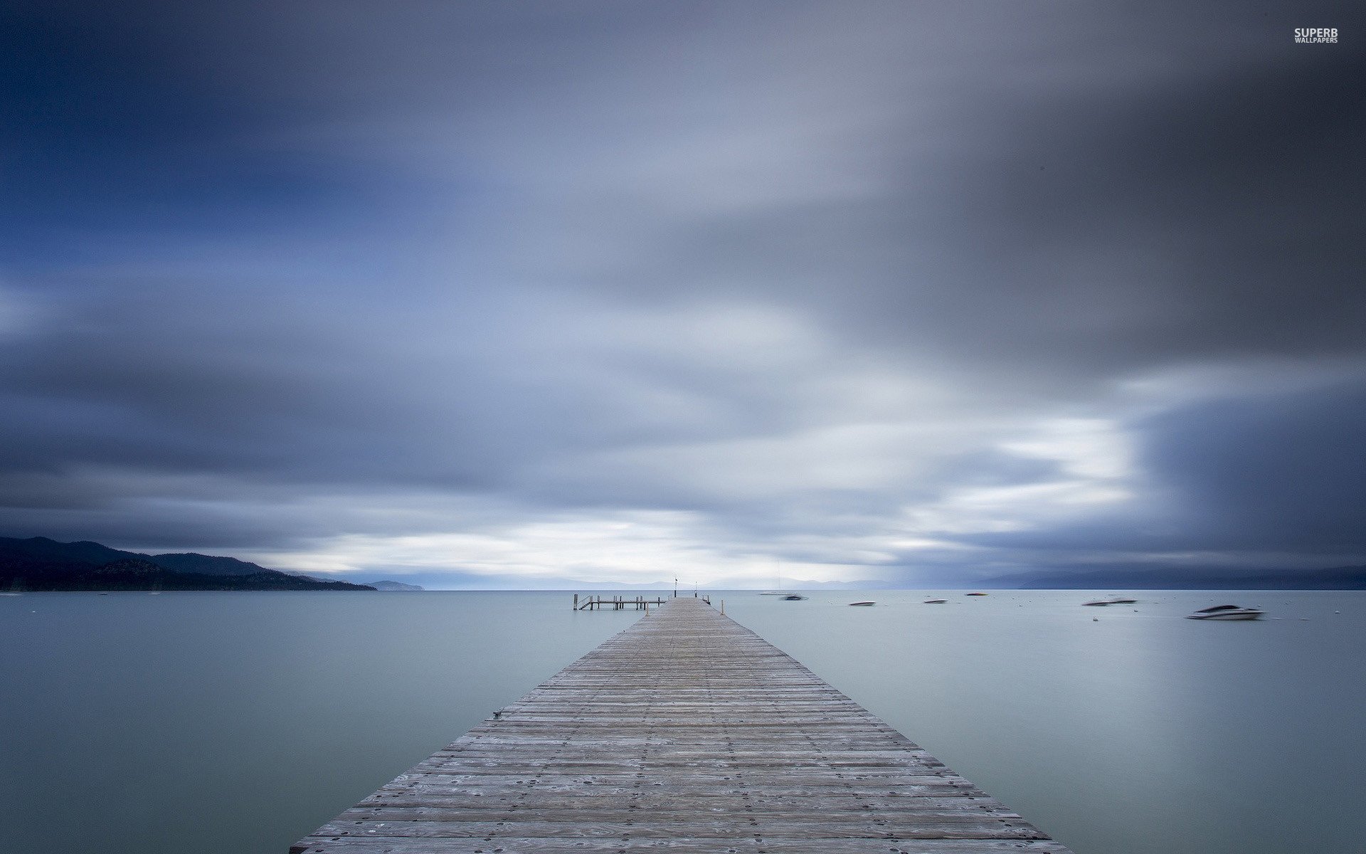 Pier And Foggy Lake Wallpapers