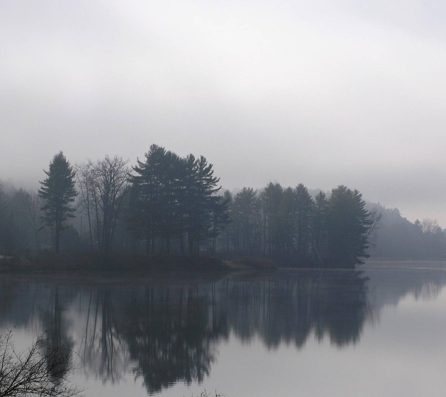 Pier And Foggy Lake Wallpapers