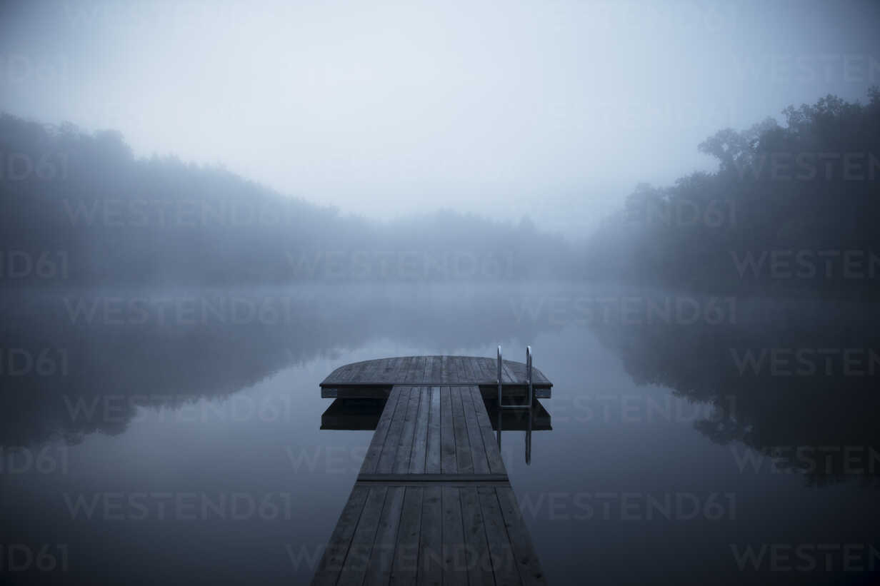 Pier And Foggy Lake Wallpapers