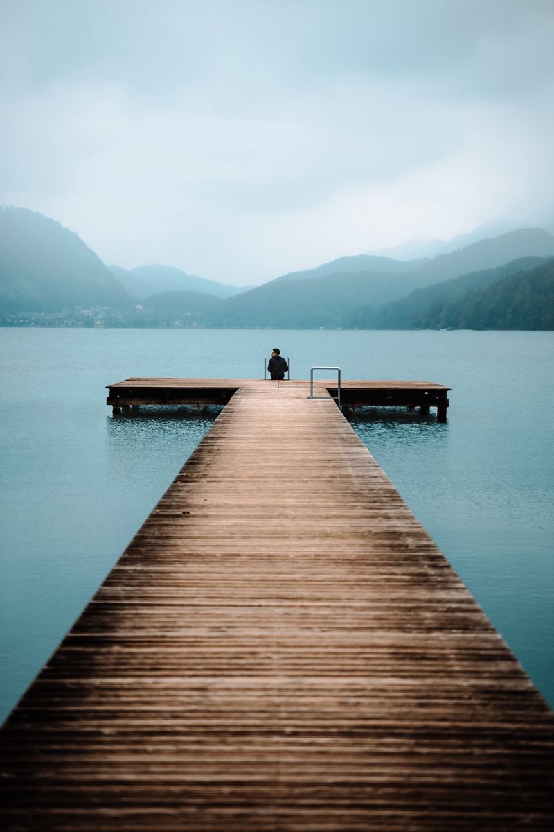 Pier And Foggy Lake Wallpapers