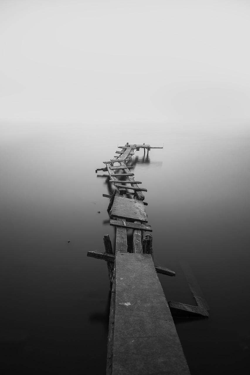 Pier And Foggy Lake Wallpapers