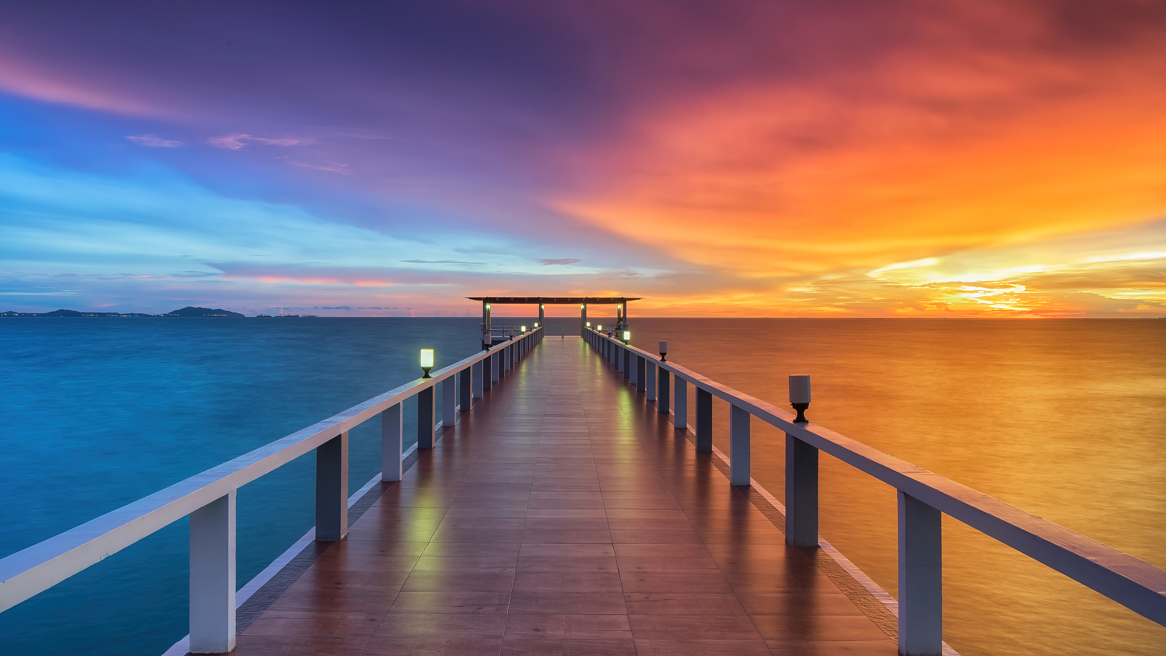 Pier At Sunset Wallpapers