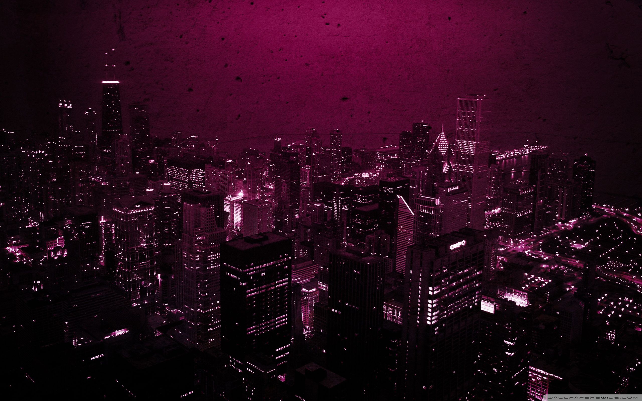 Pink Sky In Urban City Wallpapers