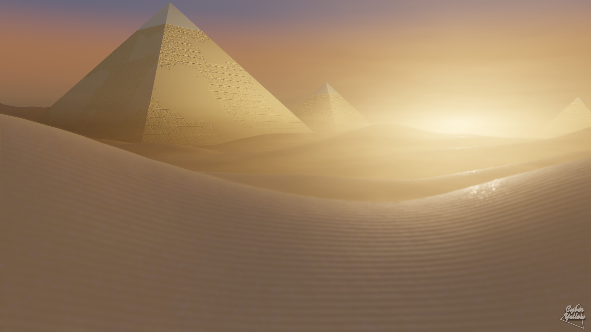 Pyramid In Desert Wallpapers