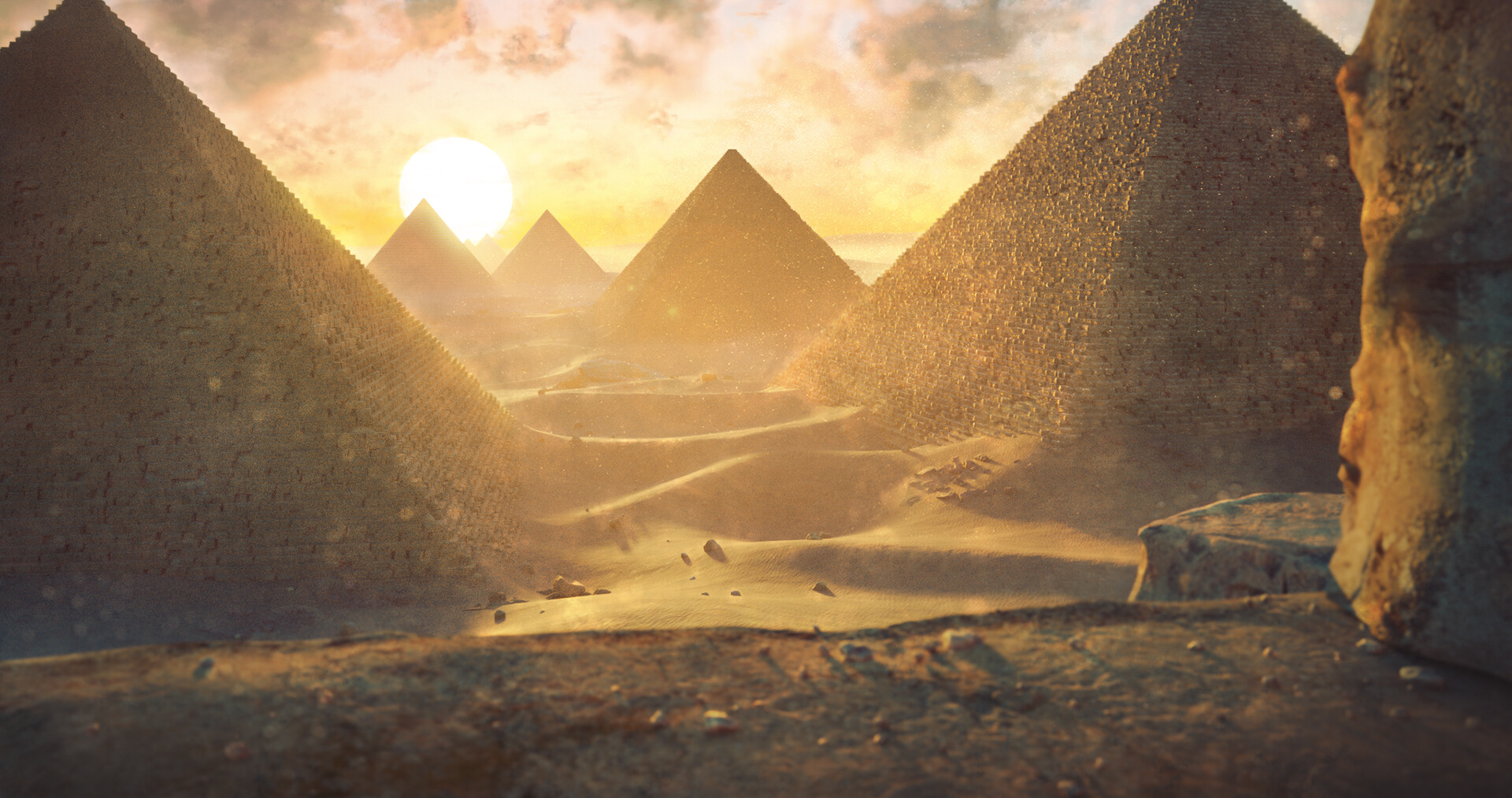 Pyramid In Desert Wallpapers