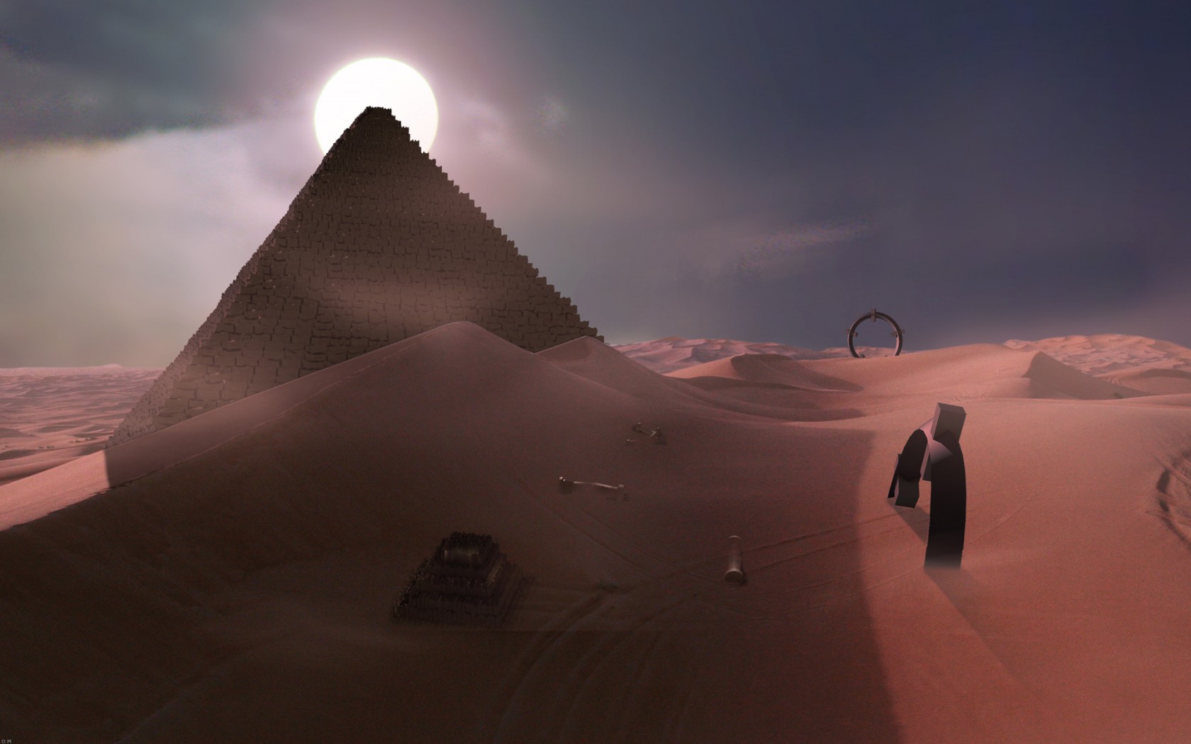 Pyramid In Desert Wallpapers