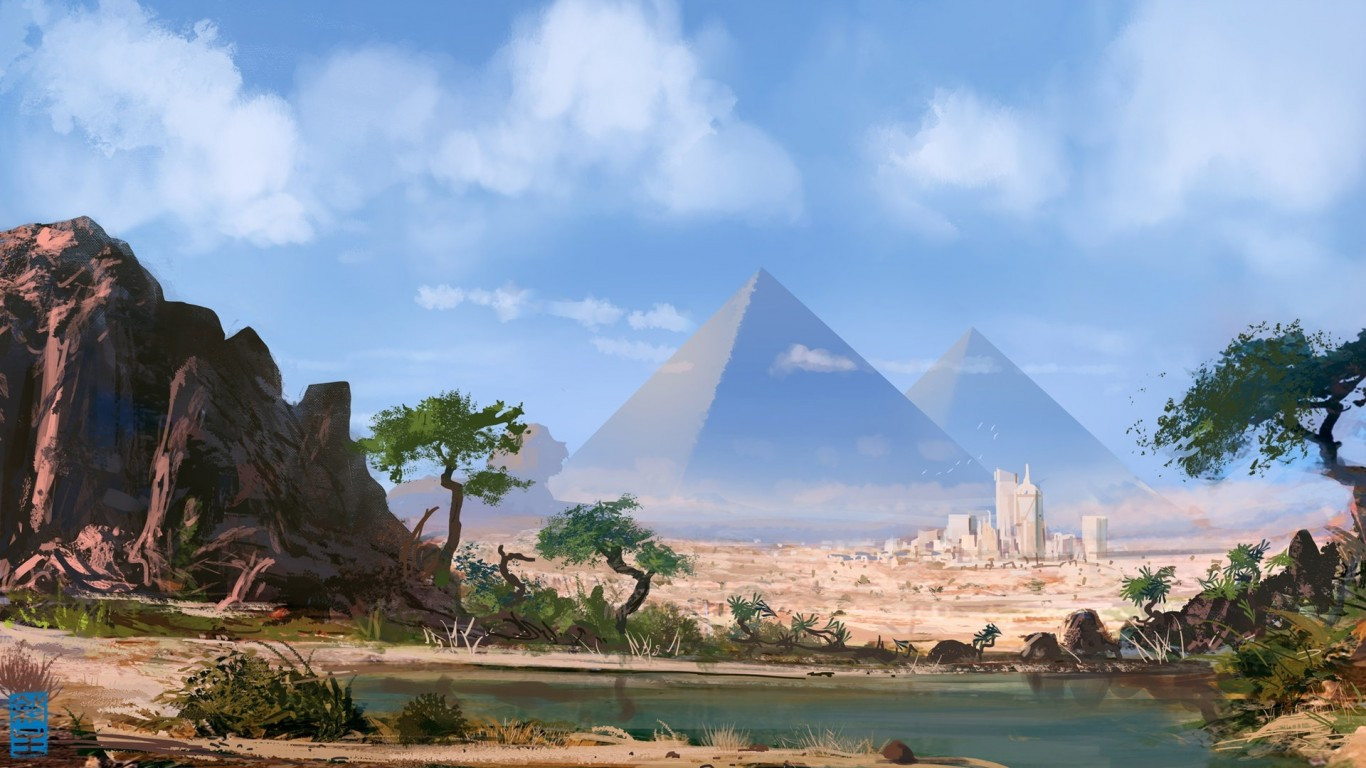 Pyramid In Desert Wallpapers