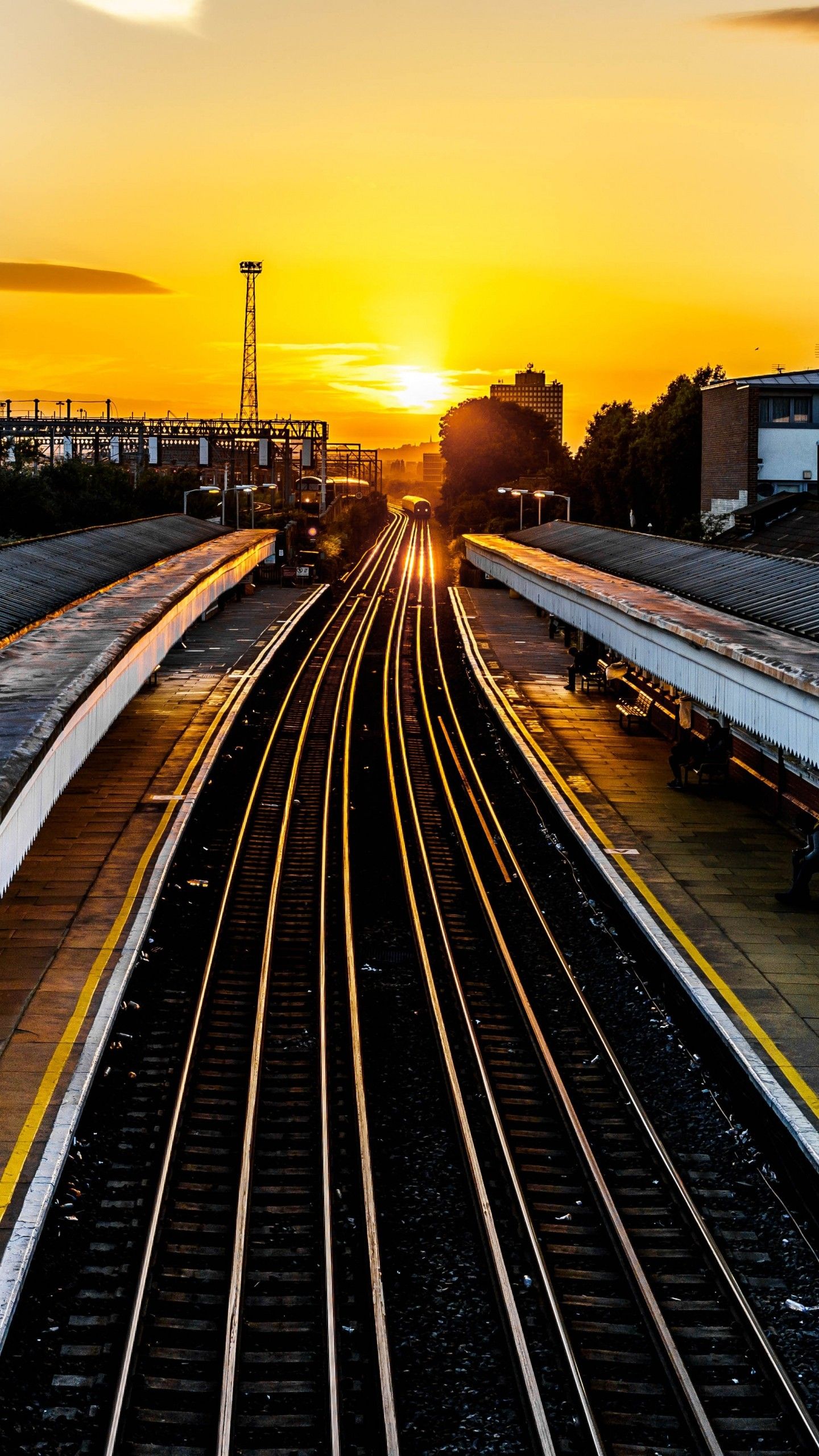 Railroad At Sunset Wallpapers