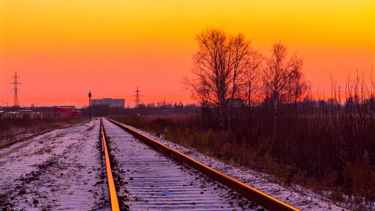 Railroad At Sunset Wallpapers