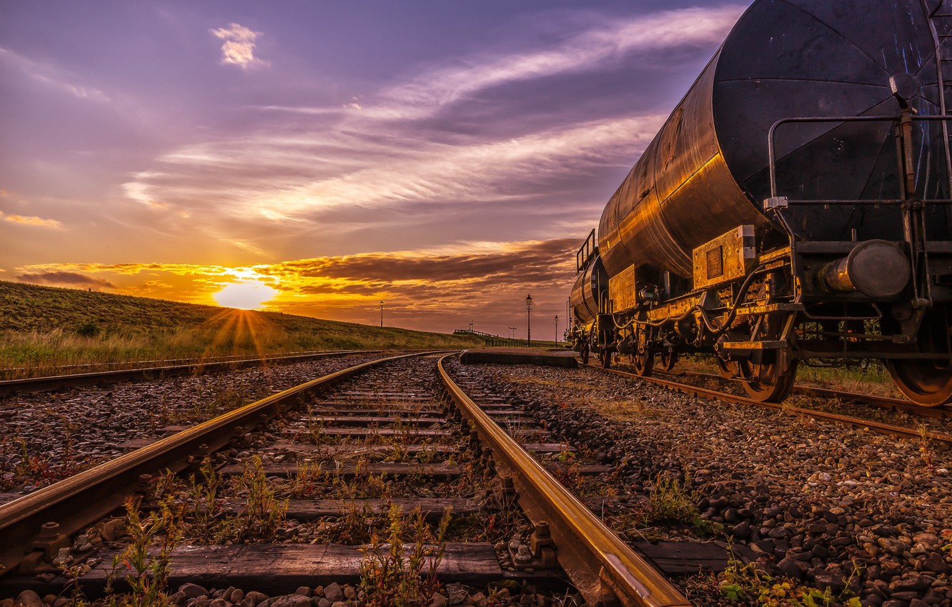 Railroad At Sunset Wallpapers