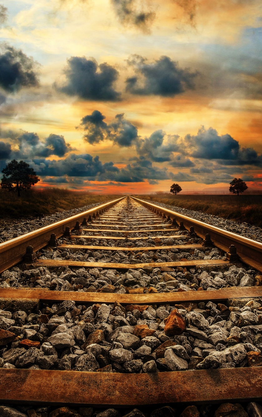 Railroad At Sunset Wallpapers