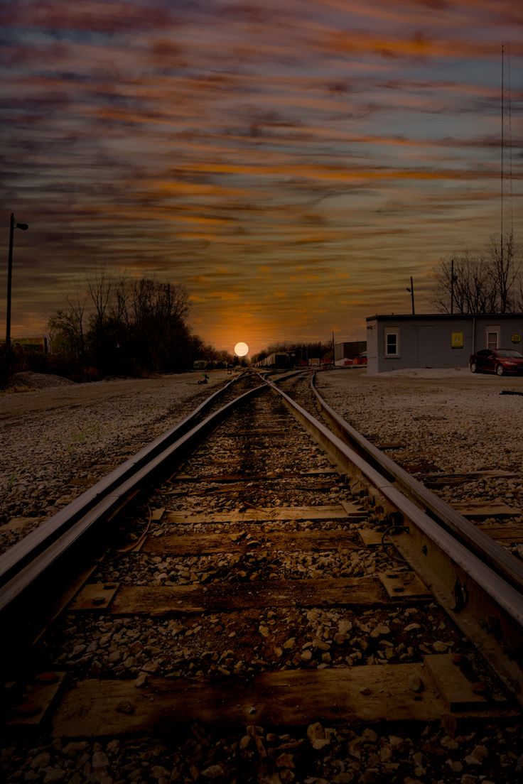 Railroad At Sunset Wallpapers