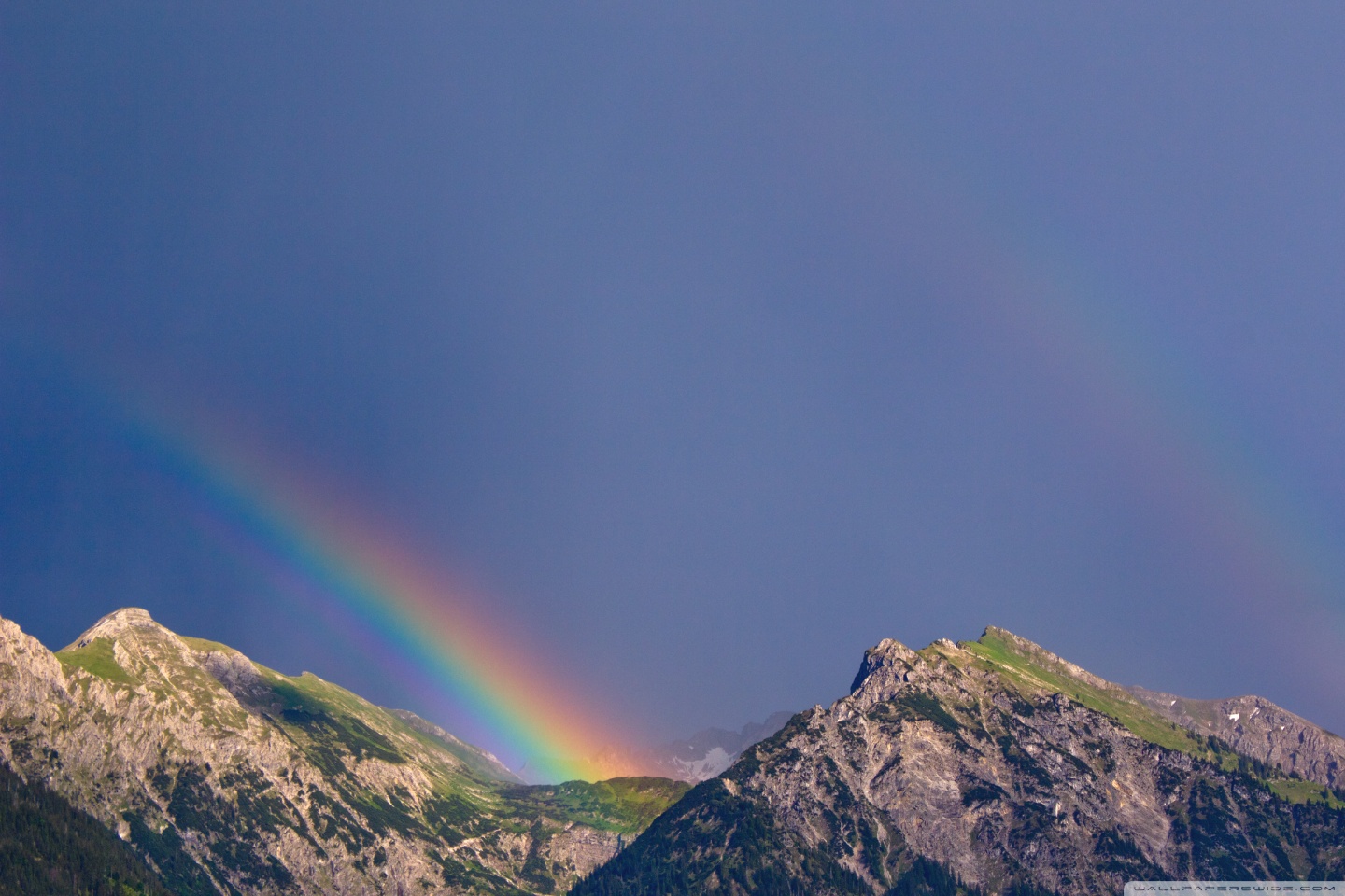 Rainbow Over Snowy Mountain Wallpapers