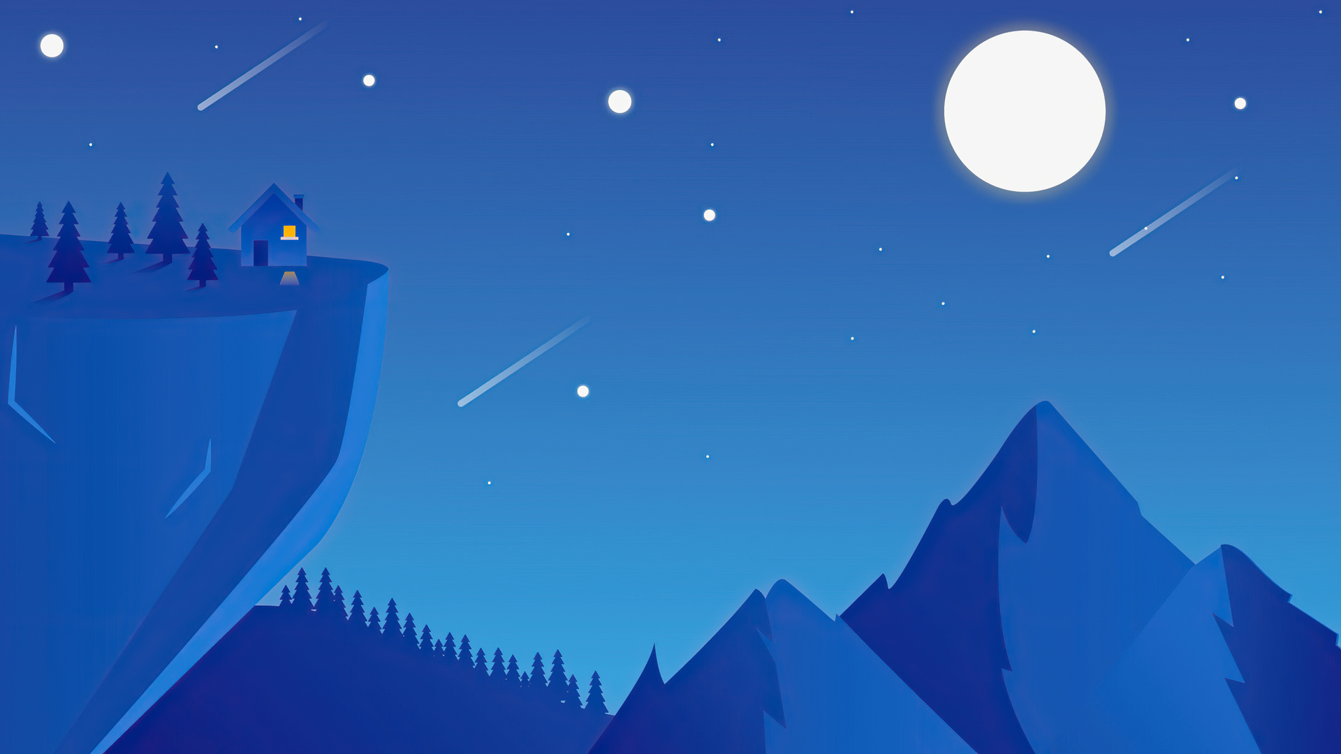 Raining Stars In The Mountains Wallpapers