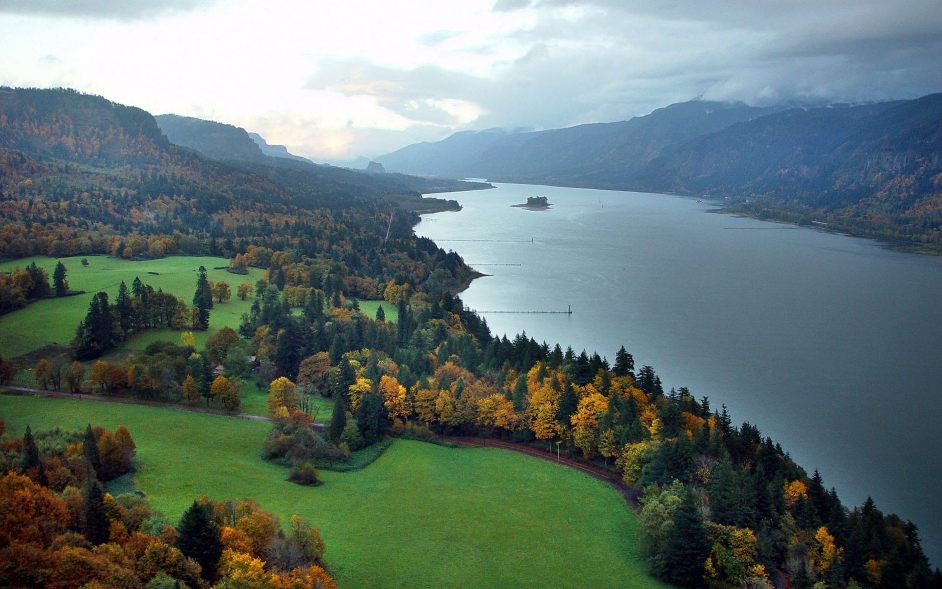 River Aerial Landscape Hd View Wallpapers